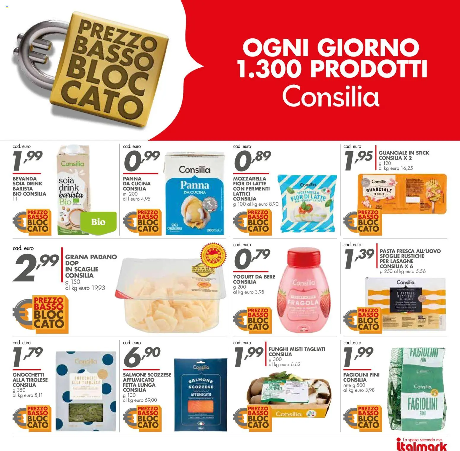 Anteprima dell'opuscolo Italmark volantino dal negozio Italmark valido da 21/10/2026 - Pasta, Latte, Funghi, Lasagne, Salmone, Mozzarella, Guanciale, Panna