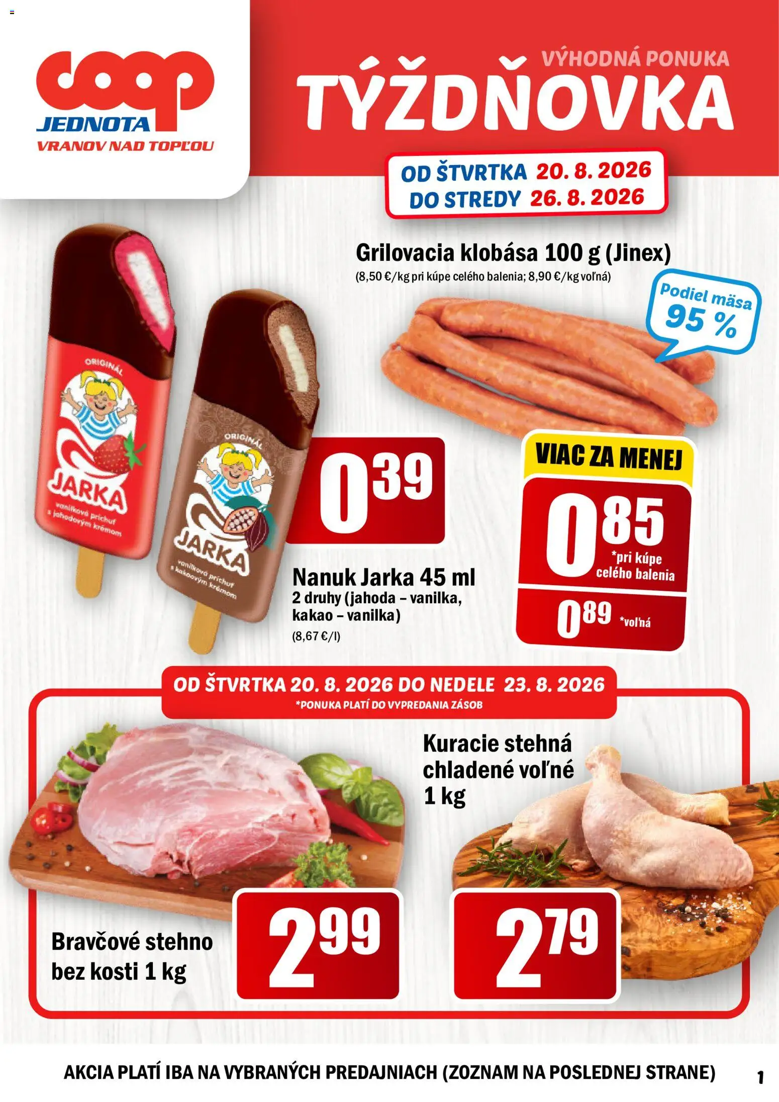 Náhľad COOP Jednota letáku platného od 20.08.2026
