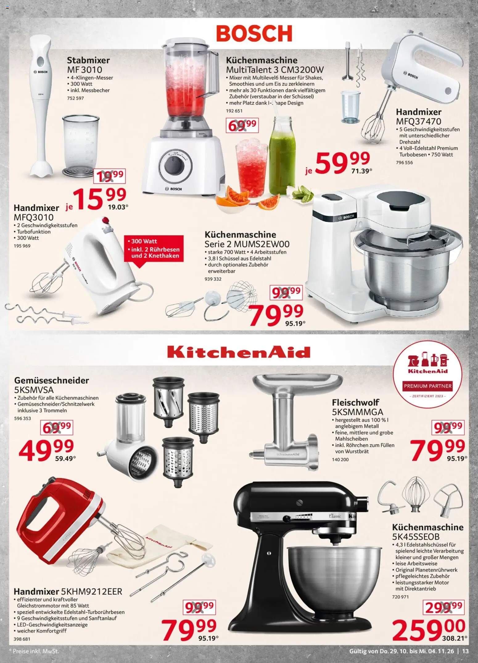 Vorschau von dem Prospekt des Geschäftes Selgros, gültig ab dem 29.10.2026 - Eis, Bosch, Mixer, Stabmixer, Handmixer, Rührbesen