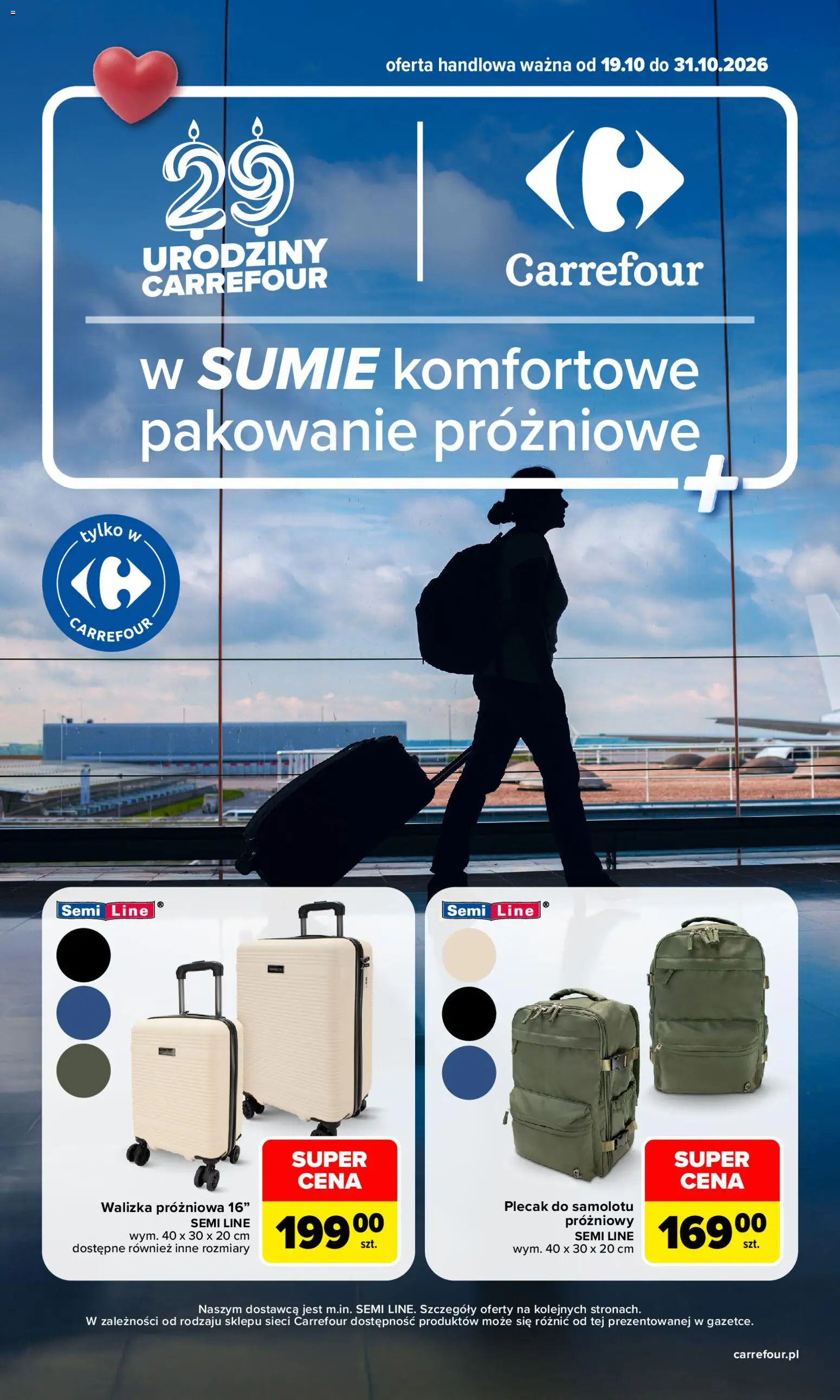 Pogląd gazetki "Carrefour gazetka - Komfortowe pakowanie próżniowe" ze sklepu Carrefour ważnej od 19.10.2026 - Plecak, Walizka