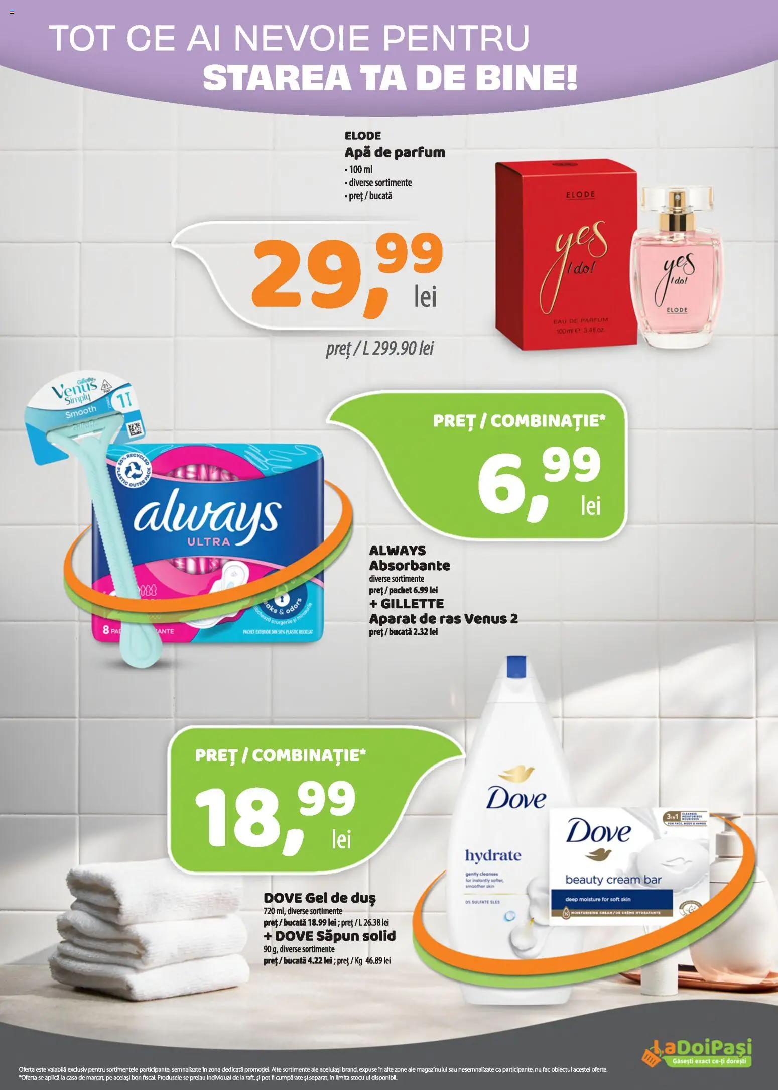 Previzualizarea de cataloage: LaDoiPași LaDoiPași Catalog valabil de la 01.11.2026 - Apă, Aparat De Ras, Gel de duș, Absorbante, Aparat, Duș, Apă de parfum, Aplică