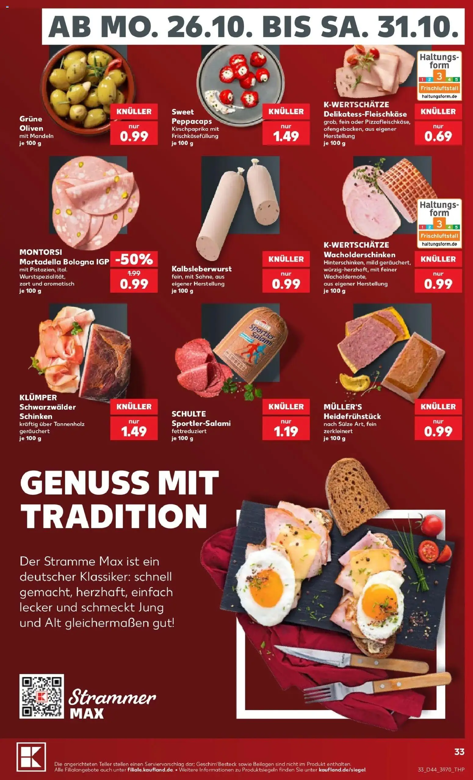 Vorschau von dem Prospekt des Geschäftes Kaufland, gültig ab dem 26.10.2026 - Mandeln, Schinken, Beilagen