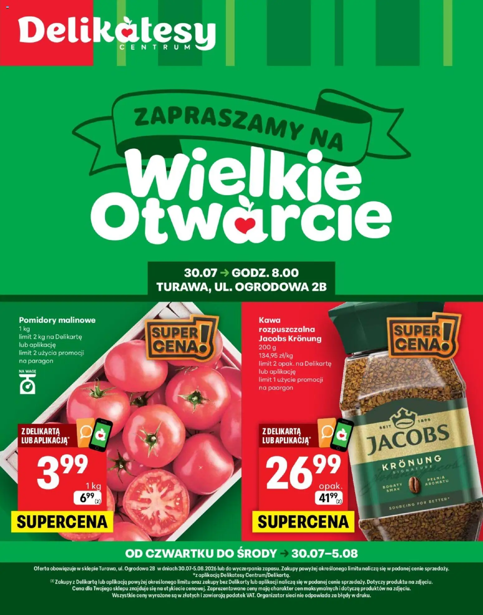 Pogląd gazetki "Delikatesy Centrum gazetka - Turawa Otwarcie" ze sklepu Delikatesy Centrum ważnej od 30.07.2026