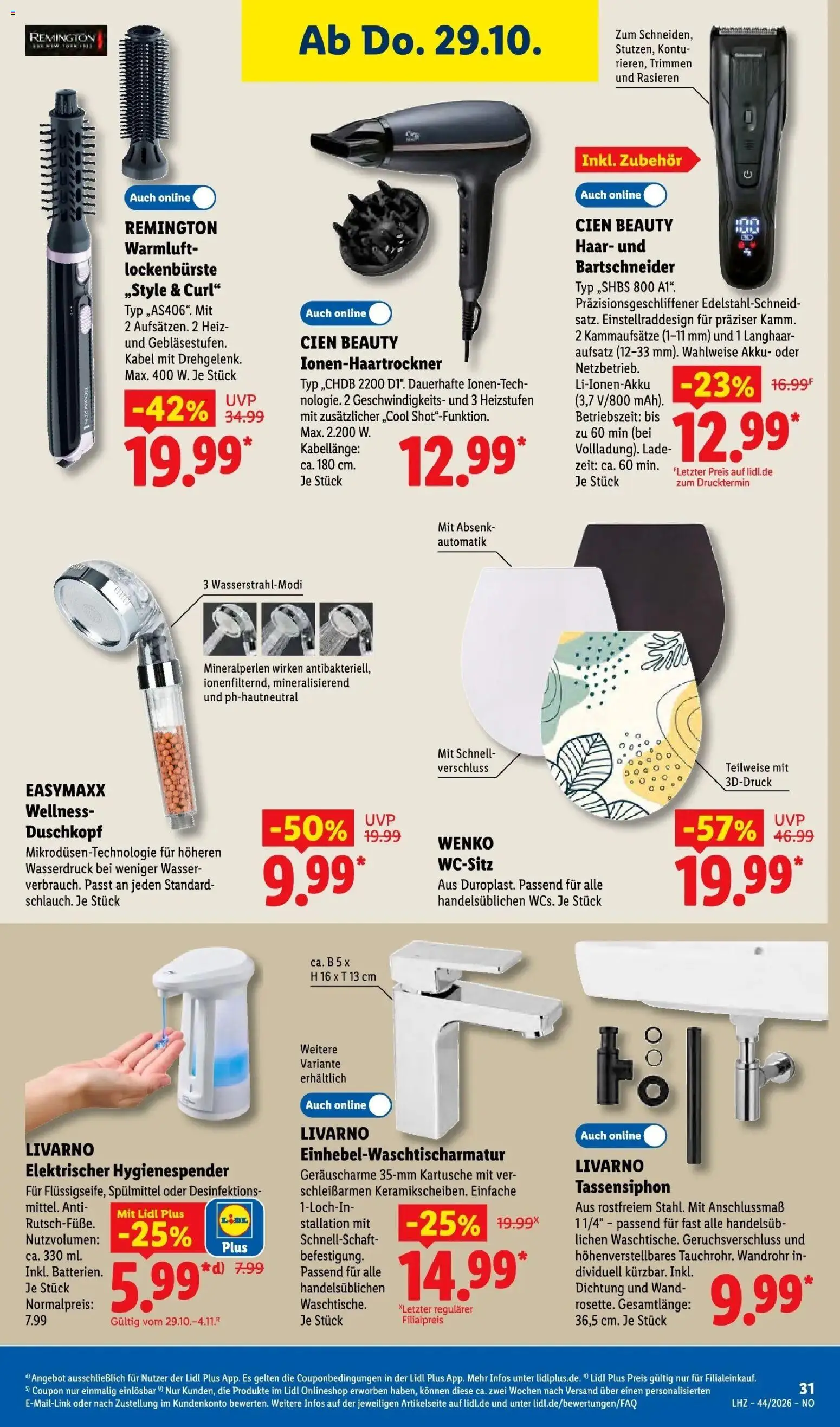 Vorschau von dem Prospekt des Geschäftes Lidl, gültig ab dem 26.10.2026 - Wasser, Kabel, Duschkopf