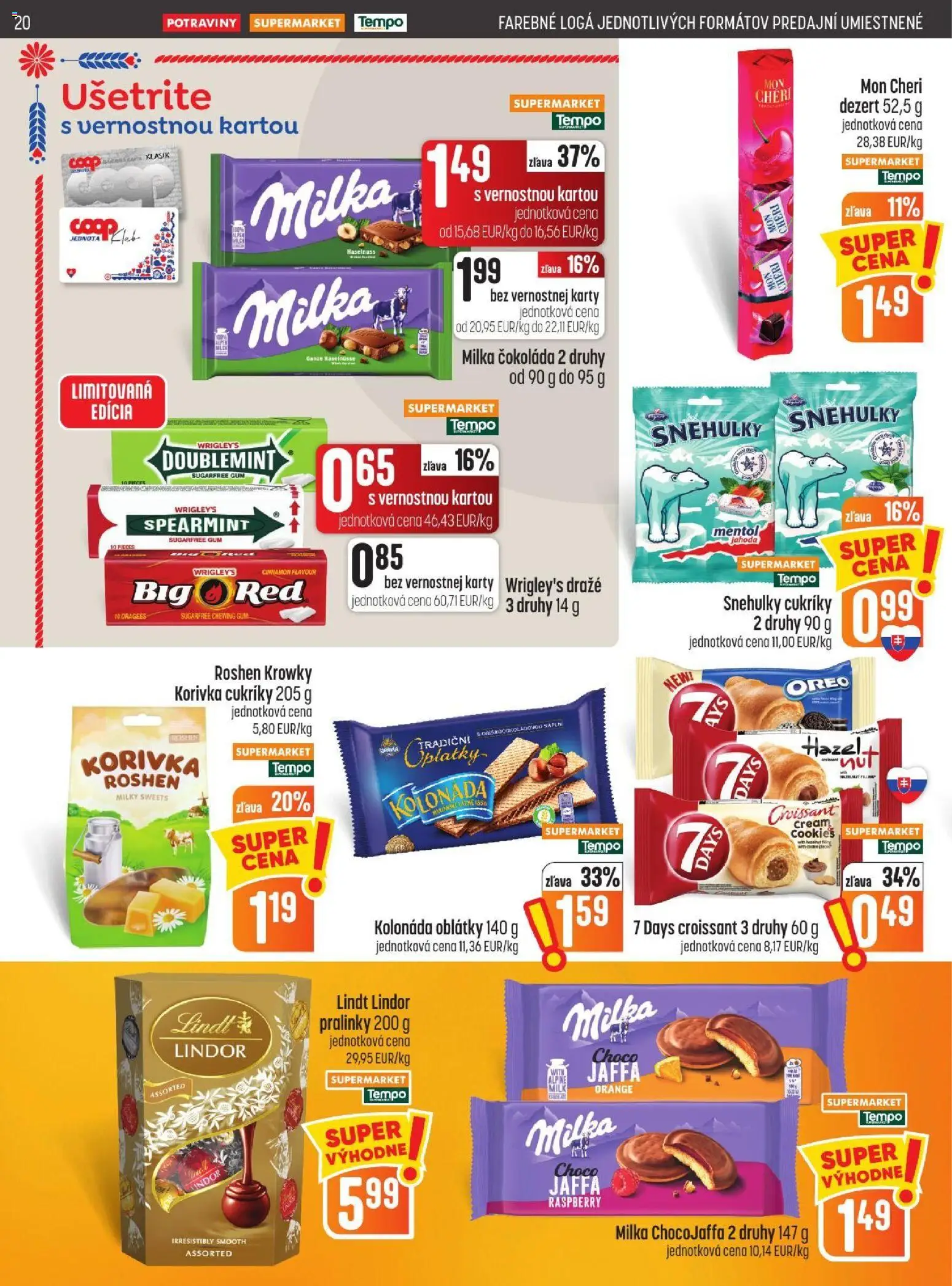 Náhľad COOP Jednota letáku platného od 22.10.2026 - Čokoláda, Croissant, Lindt, Milka, Dezert, Oreo, Cukríky, Mon Chéri
