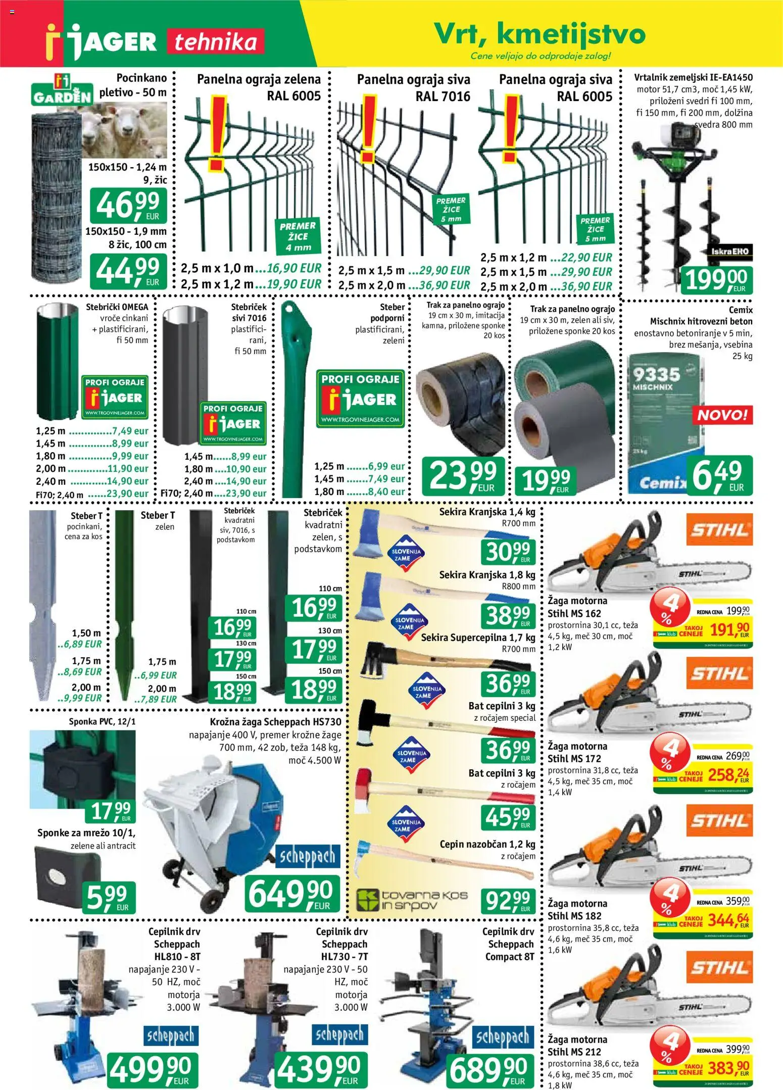 Predogled kataloga iz trgovine Jager veljaven od 21.10.2026 - Kos, Zelena, Ograja, Krožna žaga, Beton, Teza, Vrtalnik, Svedri