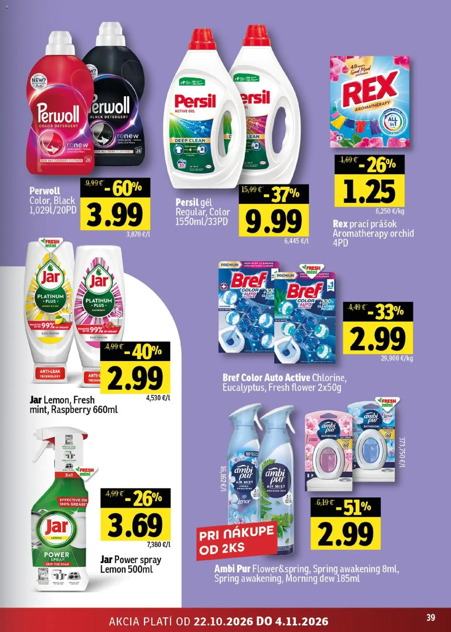 Náhľad Fresh letáku platného od 22.10.2026 - Jar, Persil, Perwoll, Lenor, Prací prášok