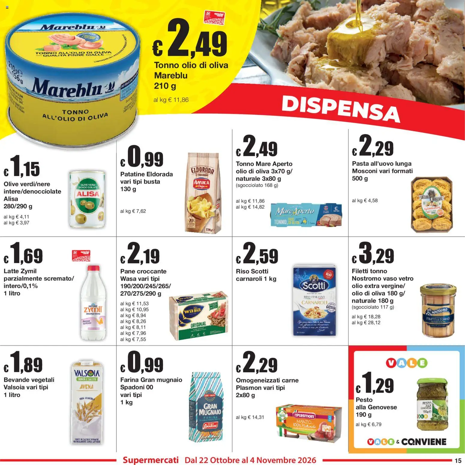 Anteprima dell'opuscolo Sì con Te volantino dal negozio Sì con Te valido da 22/10/2026 - Latte, Olio di Oliva, Olio, Pesto, Manzo, Patatine, Bevande, Pane croccante