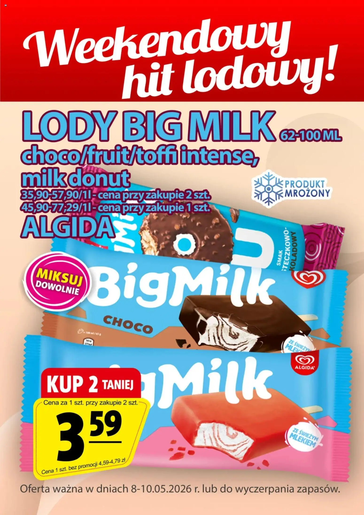 Pogląd gazetki "Prim Market promocja - Lody Big Milk Algida" ze sklepu Prim Market ważnej od 08.05.2026
