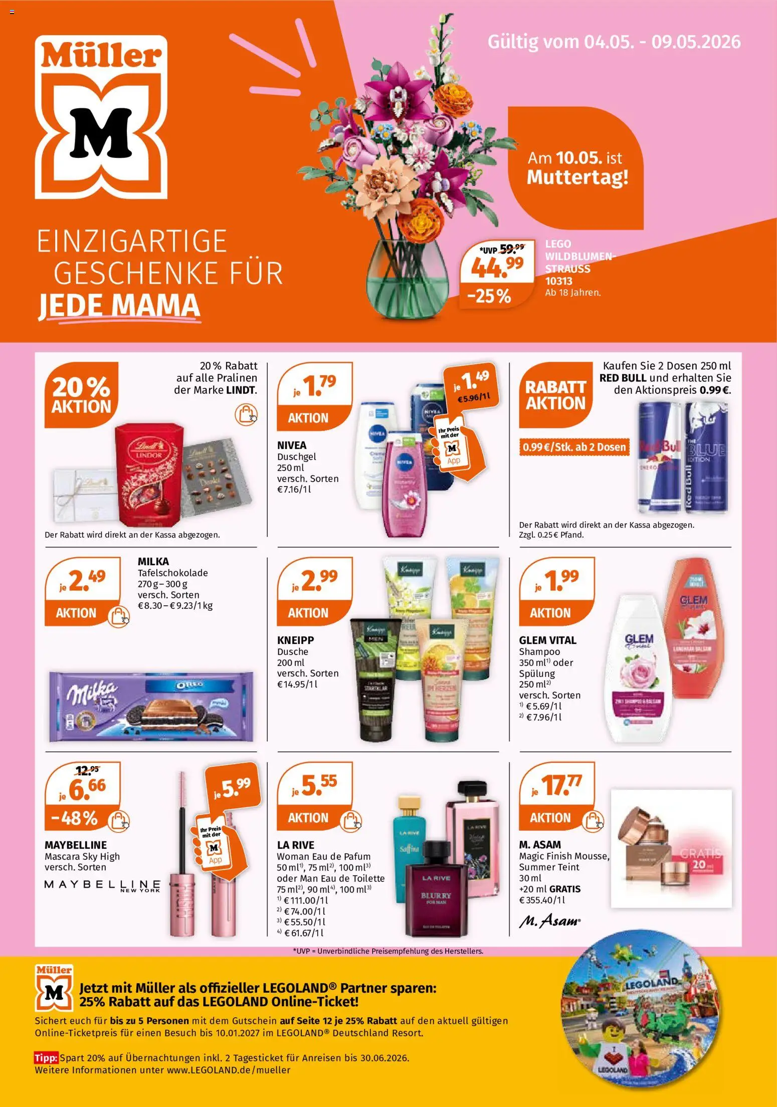 Vorschau der Angebote: Müller Müller Flugblatt gültig ab 04.05.2026 - Toilette, Dusche, Shampoo, Eau de Toilette, Duschgel, Spülung