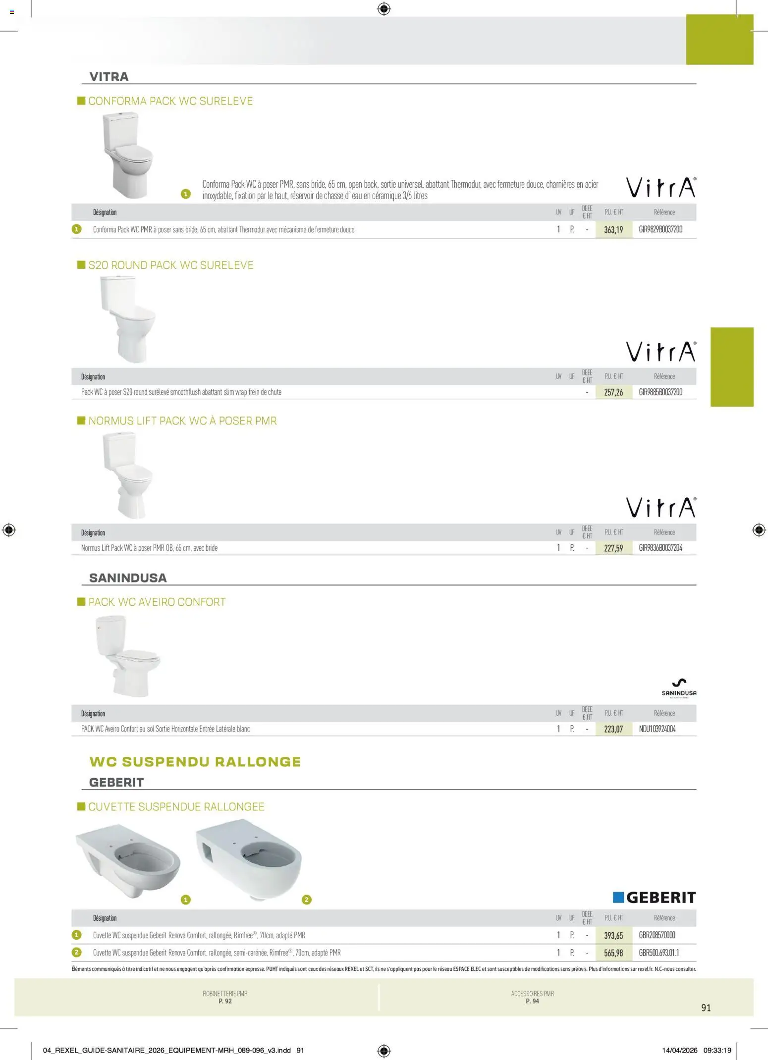 Prévisualisation de Rexel - Brochure Sanitaire du magasin Rexel formulaire valide 20/04/2026 - Wrap, Cuvette WC