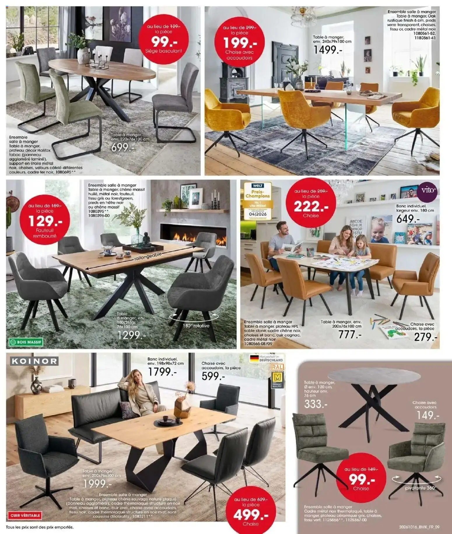 Prévisualisation de Möbel Martin: Offres hebdomadaires du magasin Möbel Martin formulaire valide 16/10/2026 - Chaises, Chaise, Table, Sable, Cadre, Banc, Plateau, Table à manger