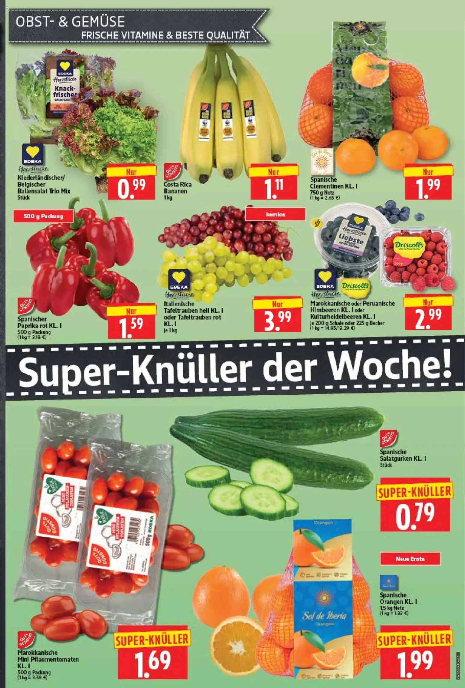 Vorschau von dem Prospekt des Geschäftes HERKULES, gültig ab dem 02.11.2026 - Gemüse, Himbeeren, Bananen, Obst, Paprika, Orangen, Paprika rot