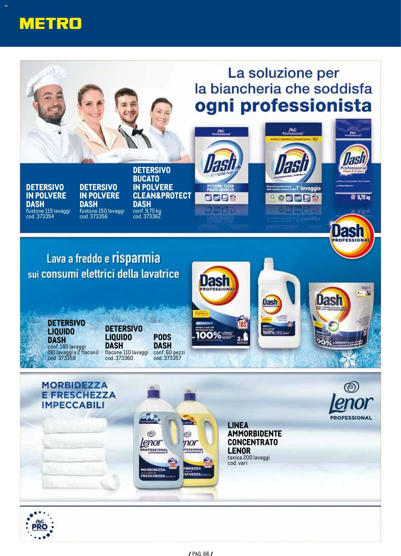 Anteprima dell'opuscolo Volantino Detergenza dal negozio Metro valido da 07/01/2026 - Lavatrice, Ammorbidente, Tanica, Detersivo in polvere
