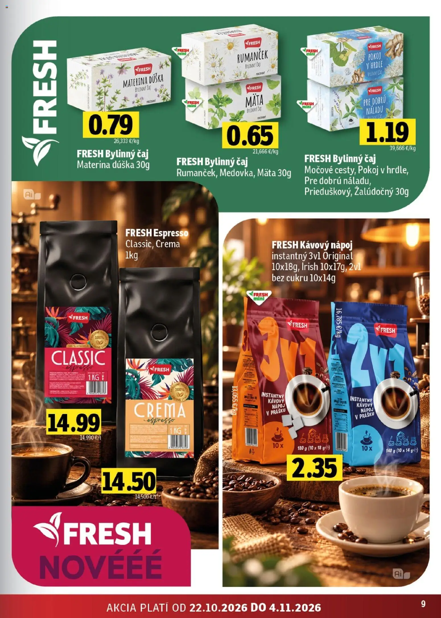 Náhľad Fresh letáku platného od 22.10.2026 - Čaj, Bylinný čaj