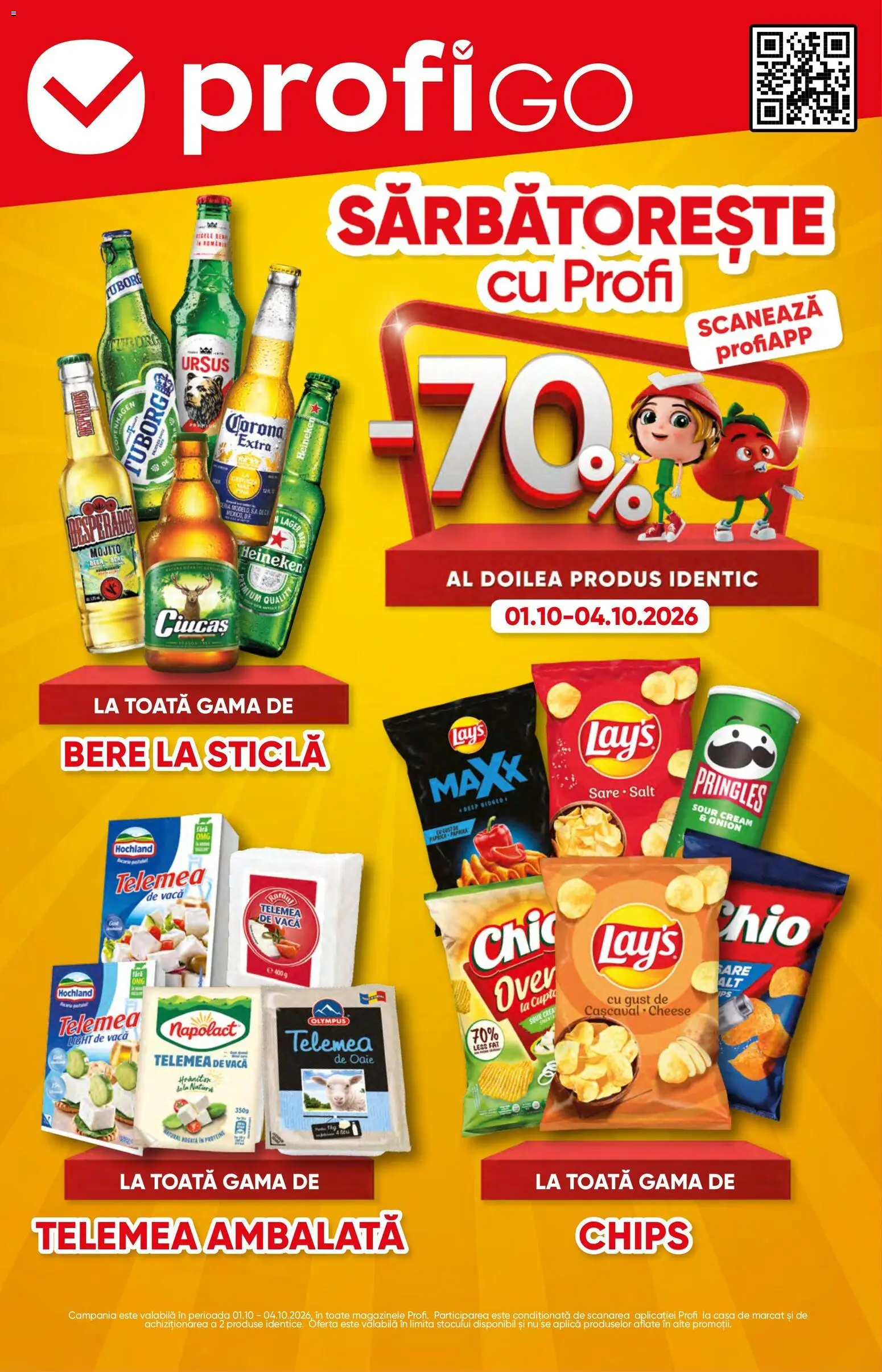 Previzualizarea de cataloage: Profi Profi Catalog Go valabil de la 01.10.2026 - Bere, Pringles, Cașcaval, Desperados, Pară, Sare, Aplică, Corona Extra
