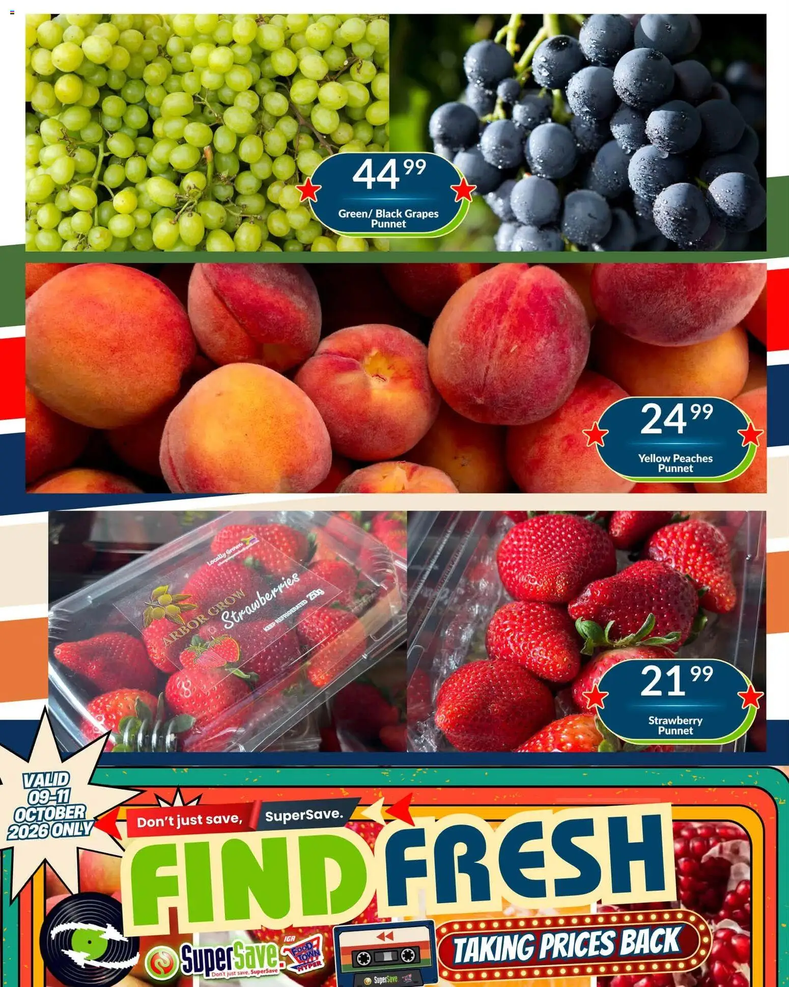 Preview of Super Save flyer valid from 09/10/2026 - Strawberries, Grapes
