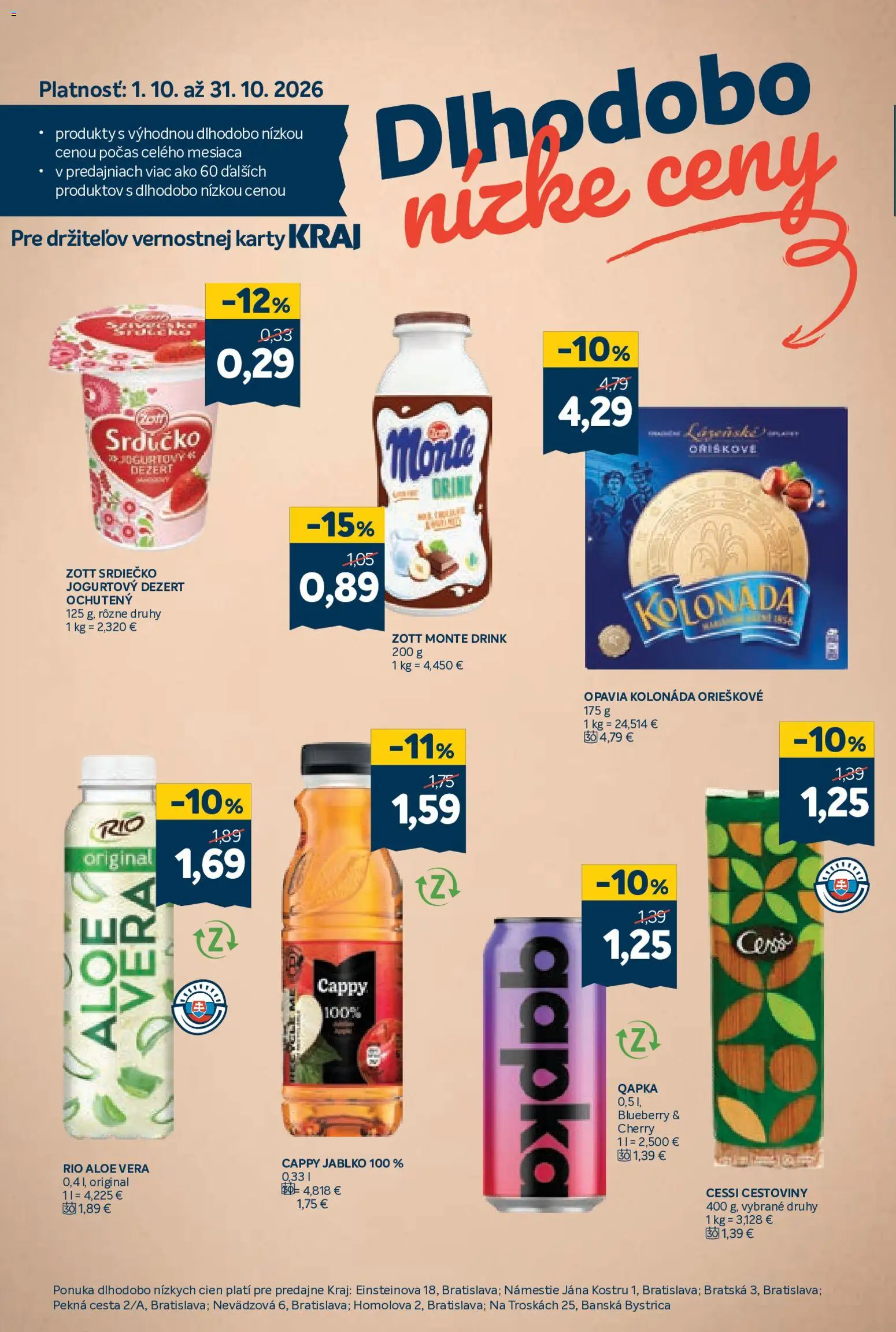 Náhľad Kraj letáku platného od 15.10.2026 - Cestoviny, Aloe Vera, Dezert
