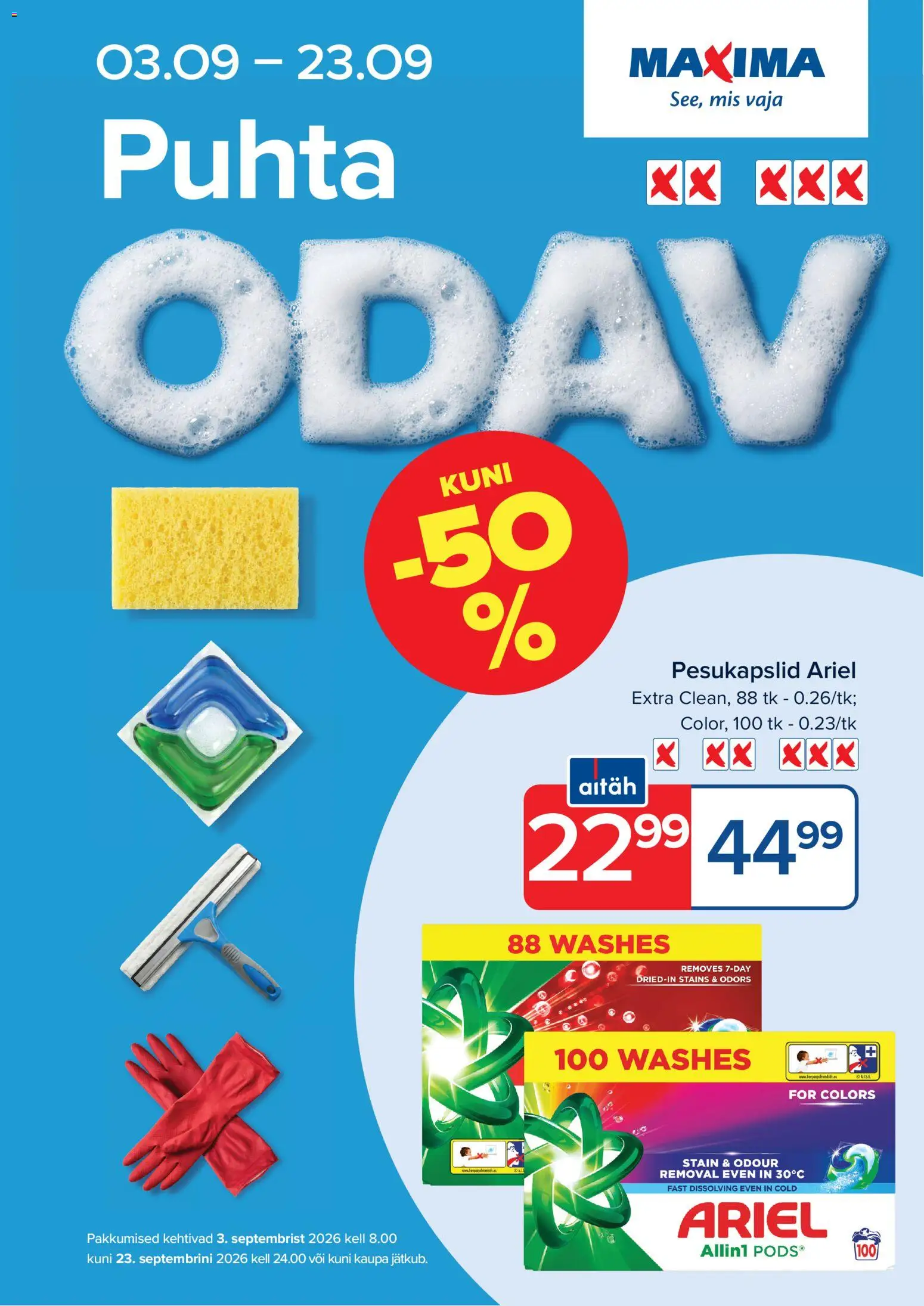 Maxima kliendilehe eelvaade alates 03.09.2026