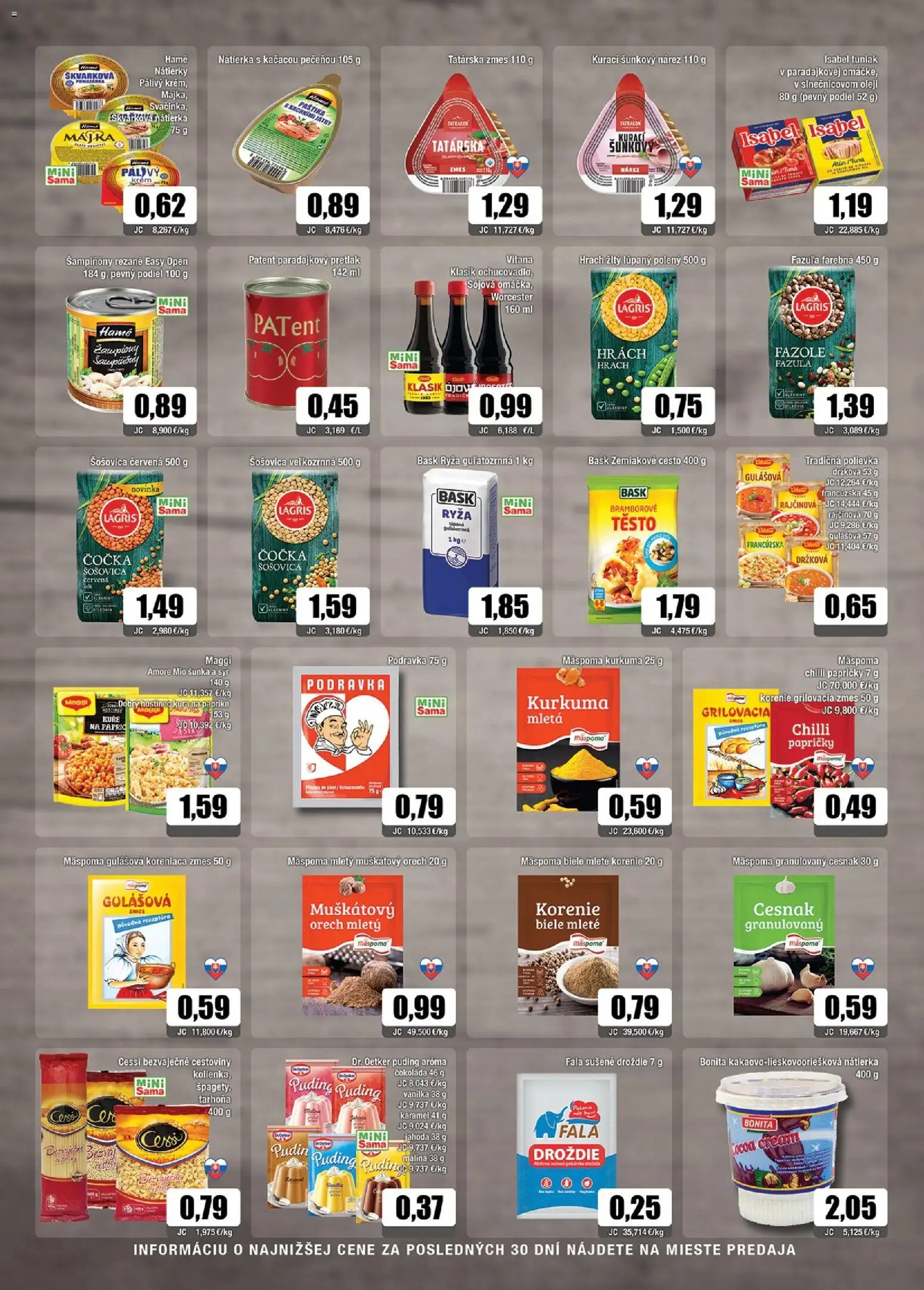 Náhľad Sama letáku platného od 23.10.2026 - Pretlak, Tuniak, Tarhoňa, Chilli, Šunka, Hrach, Šošovica, Droždie