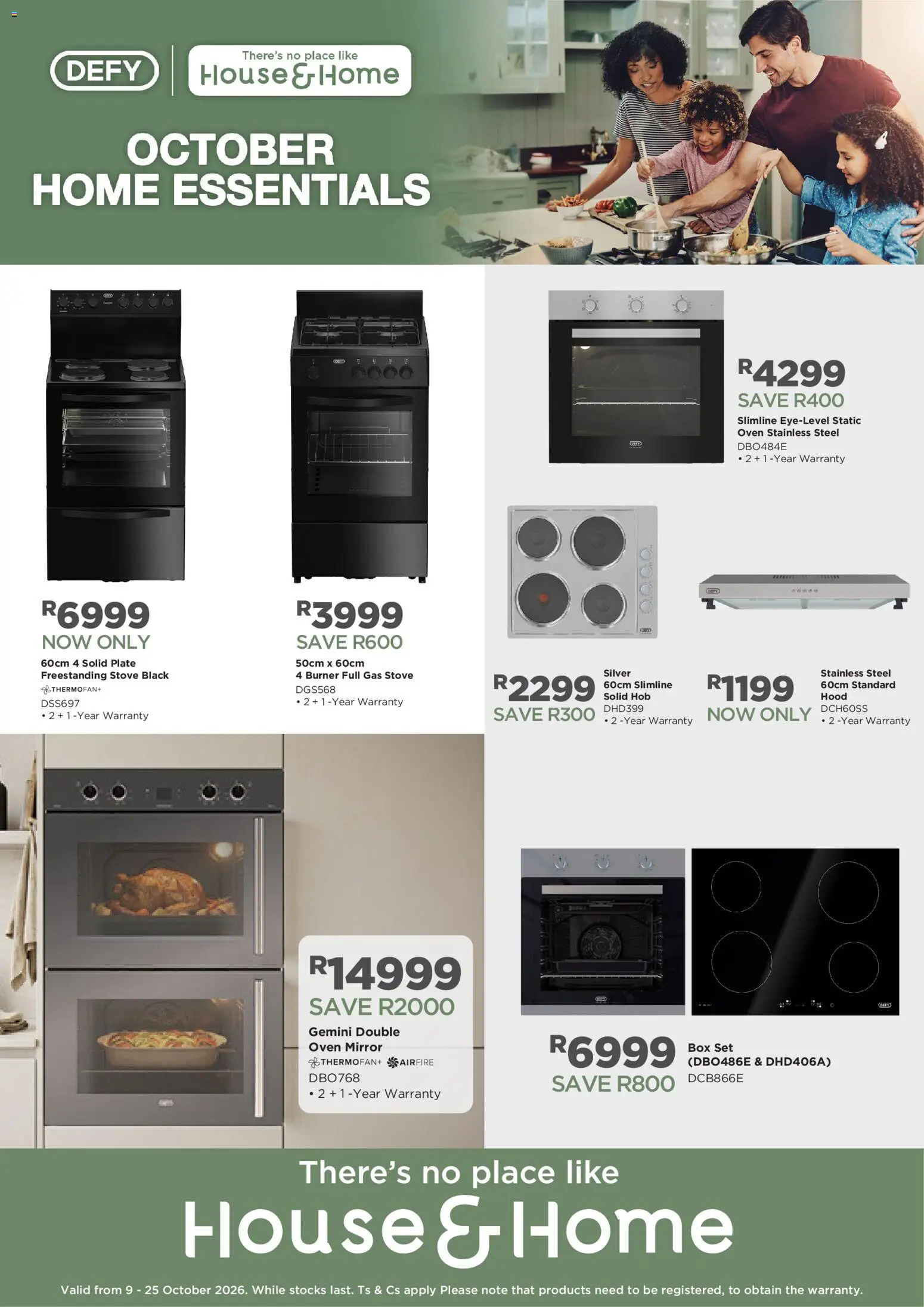Preview of House and Home flyer valid from 09/10/2026 - Gas stove, Mirror, Stove, Box, Oven, Plate, Hood, Hob