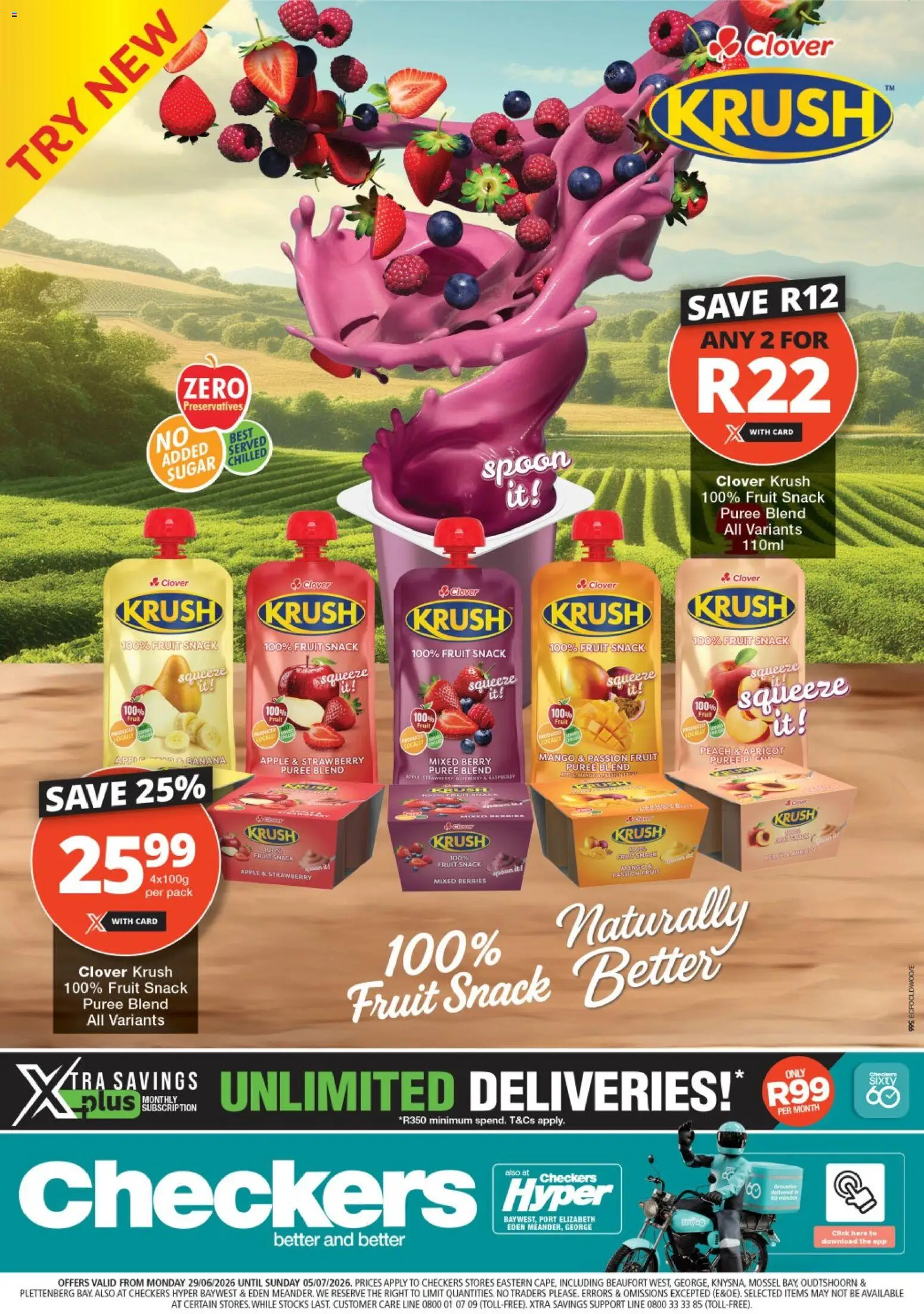 Preview of Checkers flyer valid from 29/06/2026 - Mango, Fruit, Sugar, Peach
