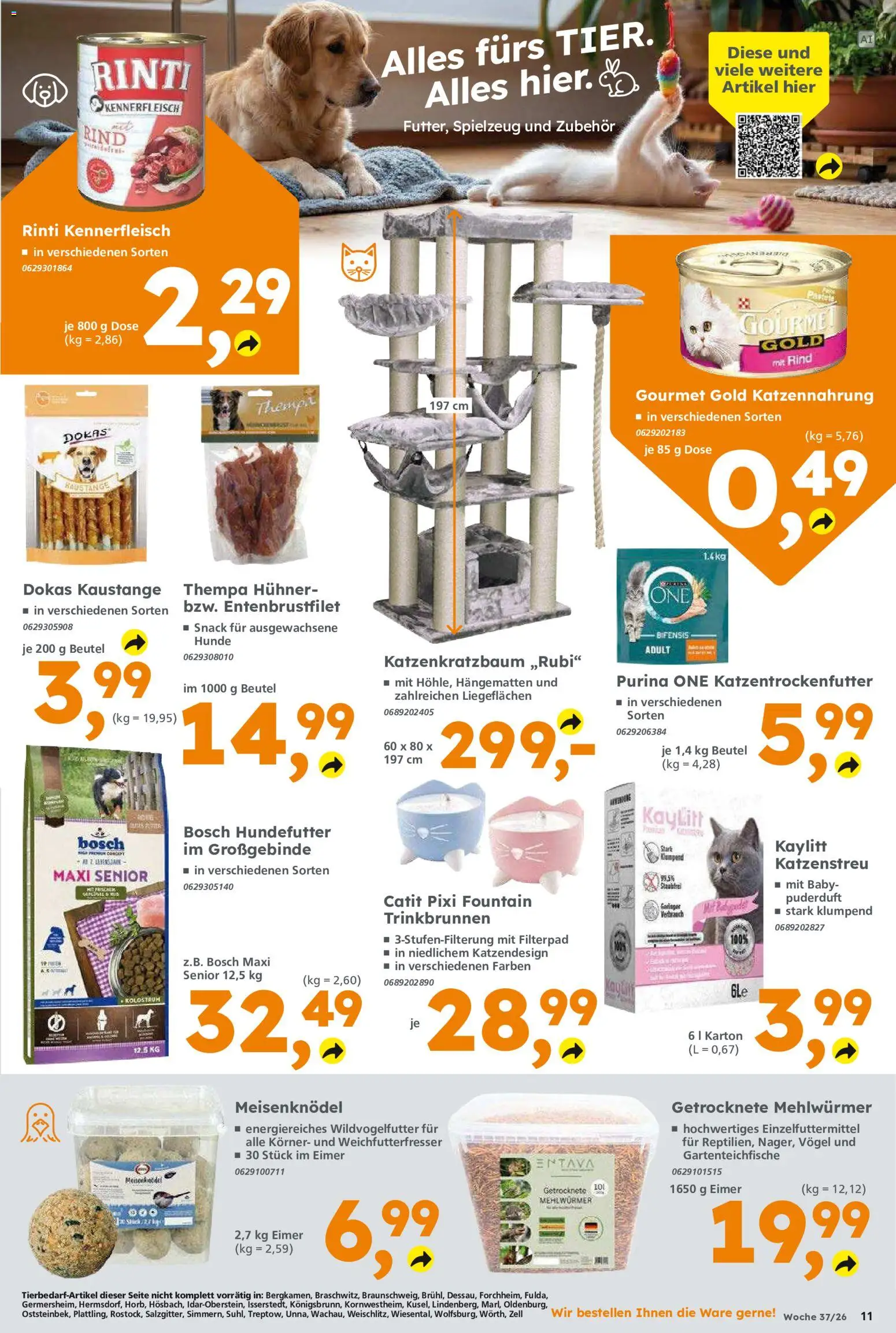 Vorschau von dem Prospekt des Geschäftes Globus Baumarkt, gültig ab dem 07.09.2026 - Bosch, Purina one