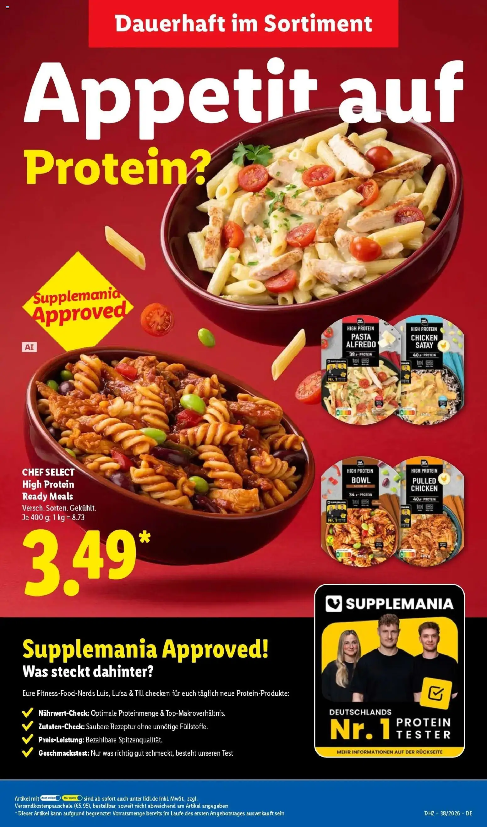 Vorschau von dem Prospekt des Geschäftes Lidl, gültig ab dem 14.09.2026 - Pasta