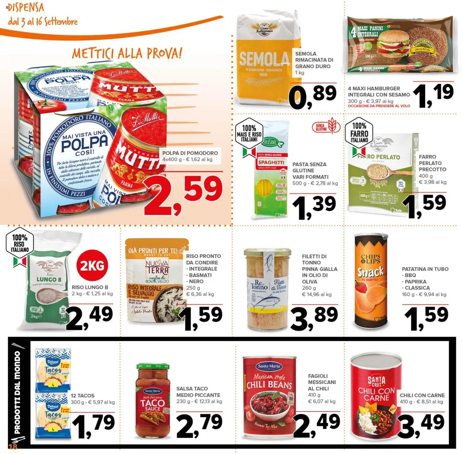 Anteprima dell'opuscolo Todis volantino dal negozio Todis valido da 03/09/2026 - Pasta, Fagioli, Riso, Mais, Pasta senza glutine, Salsa, Semola, Riso integrale