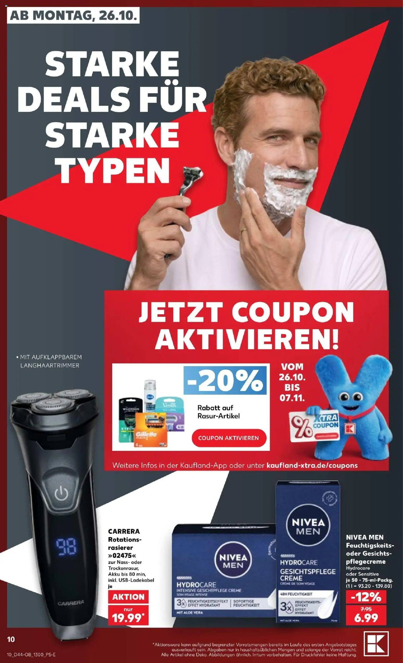 Vorschau von dem Prospekt des Geschäftes Kaufland, gültig ab dem 26.10.2026 - Rasierer, Creme