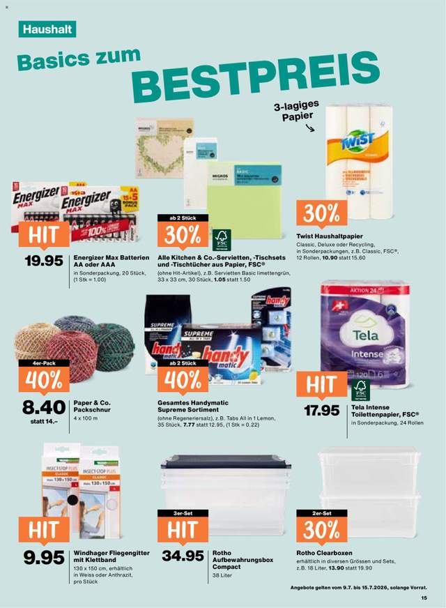 Neue Migros Aktionen ab 09.07.