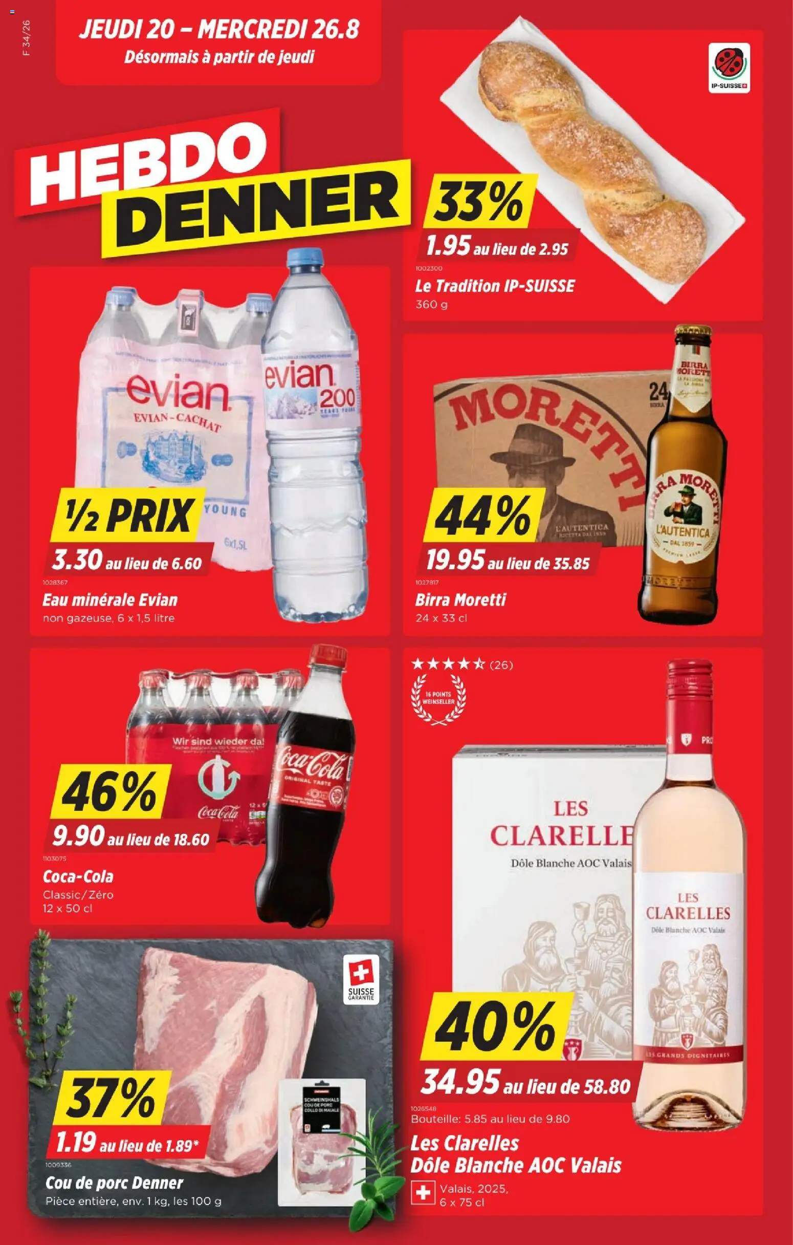 Vorschau des Merkblatts Denner aktionen FR vom Shop Denner gültig von 20.08.2026 bis 26.08.2026