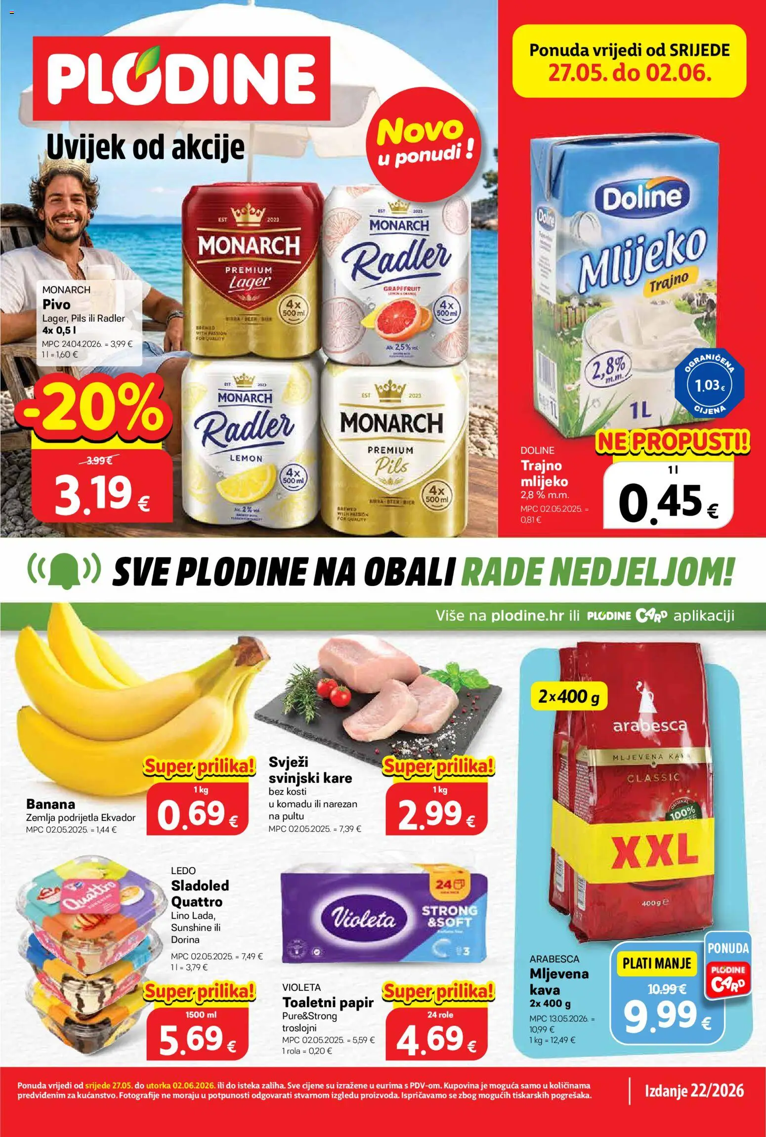 Pregled letka Plodine Katalog trgovine Plodine vrijedi od 27.05.2026