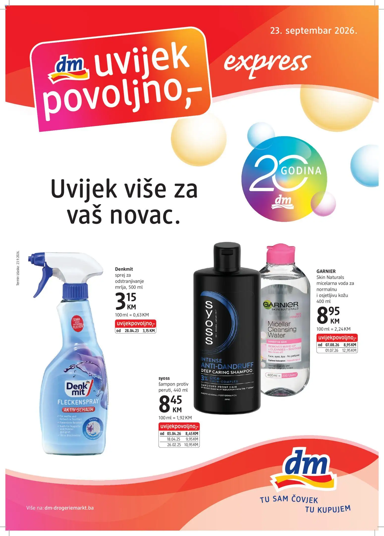 Pregled letka DM Drogerie katalog trgovine DM Drogerie vrijedi od 23.09.2026