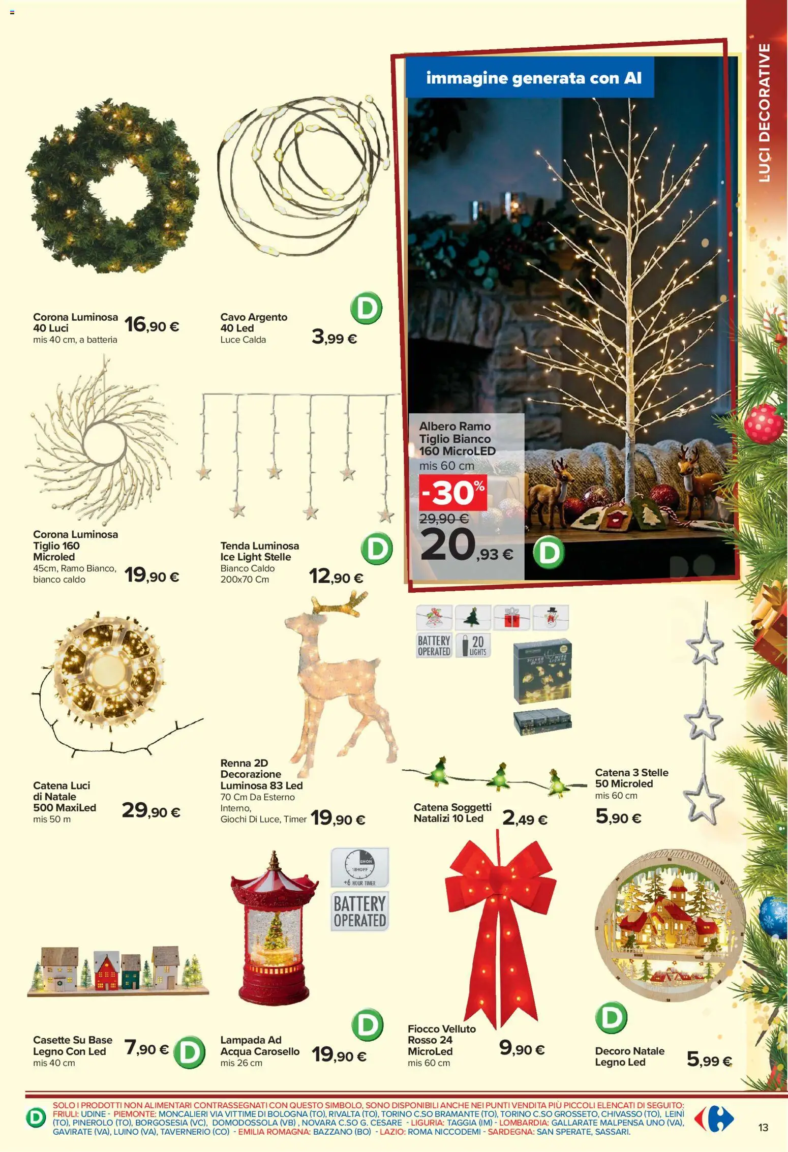 Anteprima dell'opuscolo Carrefour volantino Iper Catalogo Addobbo dal negozio Carrefour valido da 02/11/2026 - Acqua, Batteria, Tenda, Cavo, Lampada, Decorazione