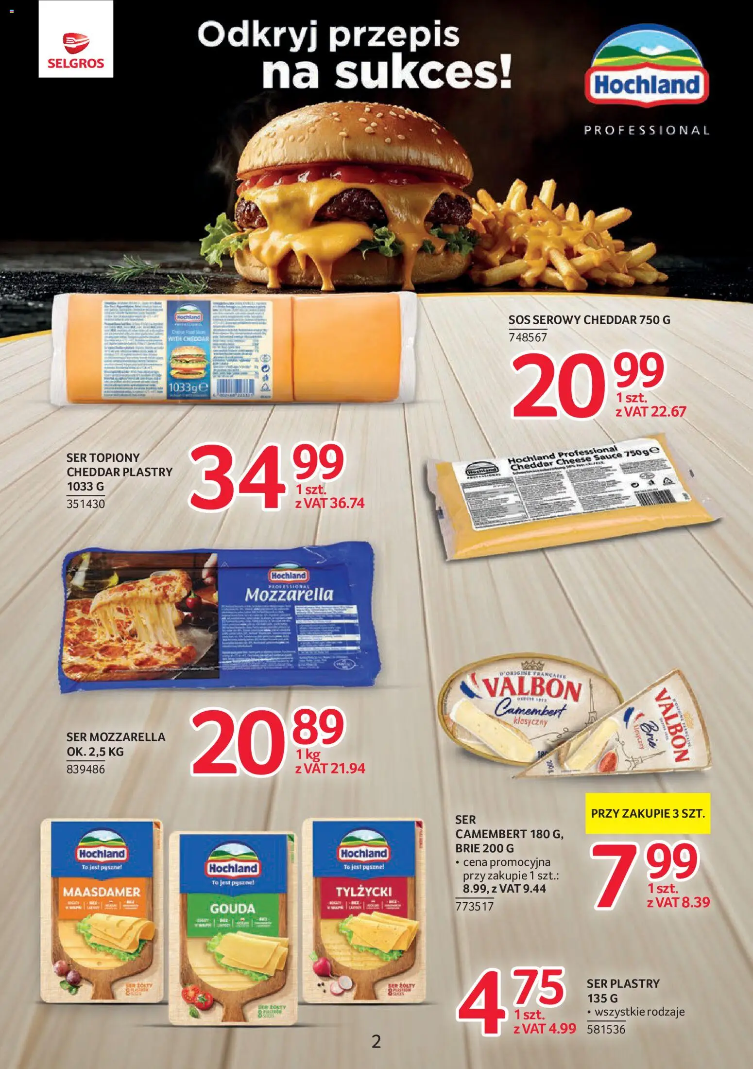 Pogląd gazetki "Selgros cash&carry gazetka - Markowe Produkty" ze sklepu Selgros cash&carry ważnej od 24.09.2026 - Mozzarella, Ser, Sos serowy, Camembert, Sos, Cheddar, Ser topiony