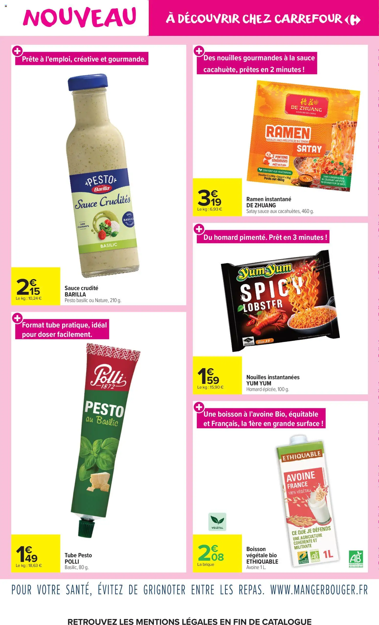 Prévisualisation de Carrefour Market Innos novembre du magasin Carrefour Market formulaire valide 03/11/2026 - Cacahuète, Pesto, Homard, Nouilles, Brique, Blé, Barilla, Nouilles instantanées