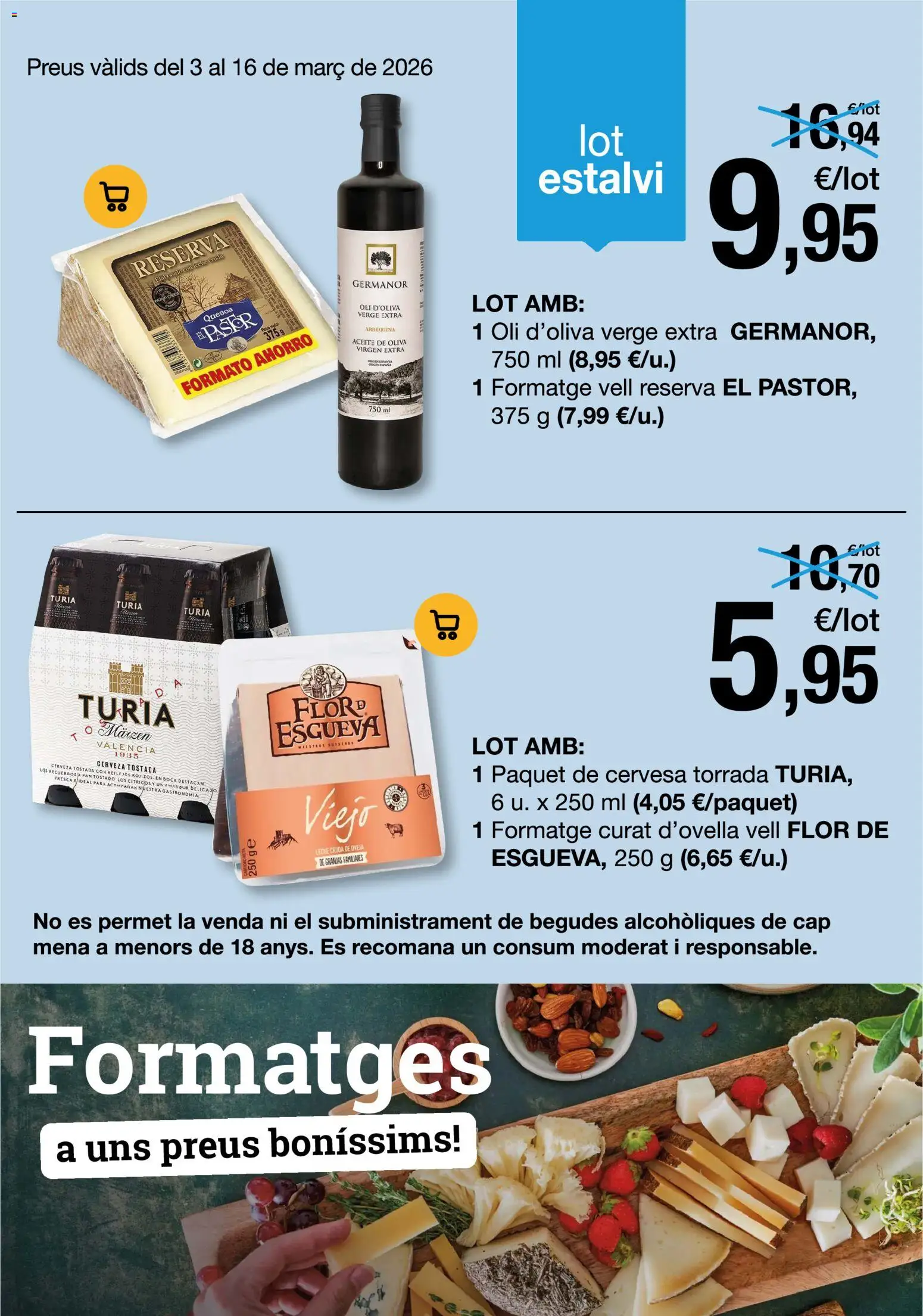 Vista previa del folleto de la tienda Bonpreu válido desde el 03/03/2026 - Aceite de oliva, Cerveza, Aceite, Aceite de oliva virgen extra, Leche, Venda, Cítricos, Pan tostado