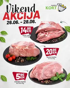 Pregled letka Kort Marketi vikend akcija trgovine Kort Marketi vrijedi od 26.06.2026