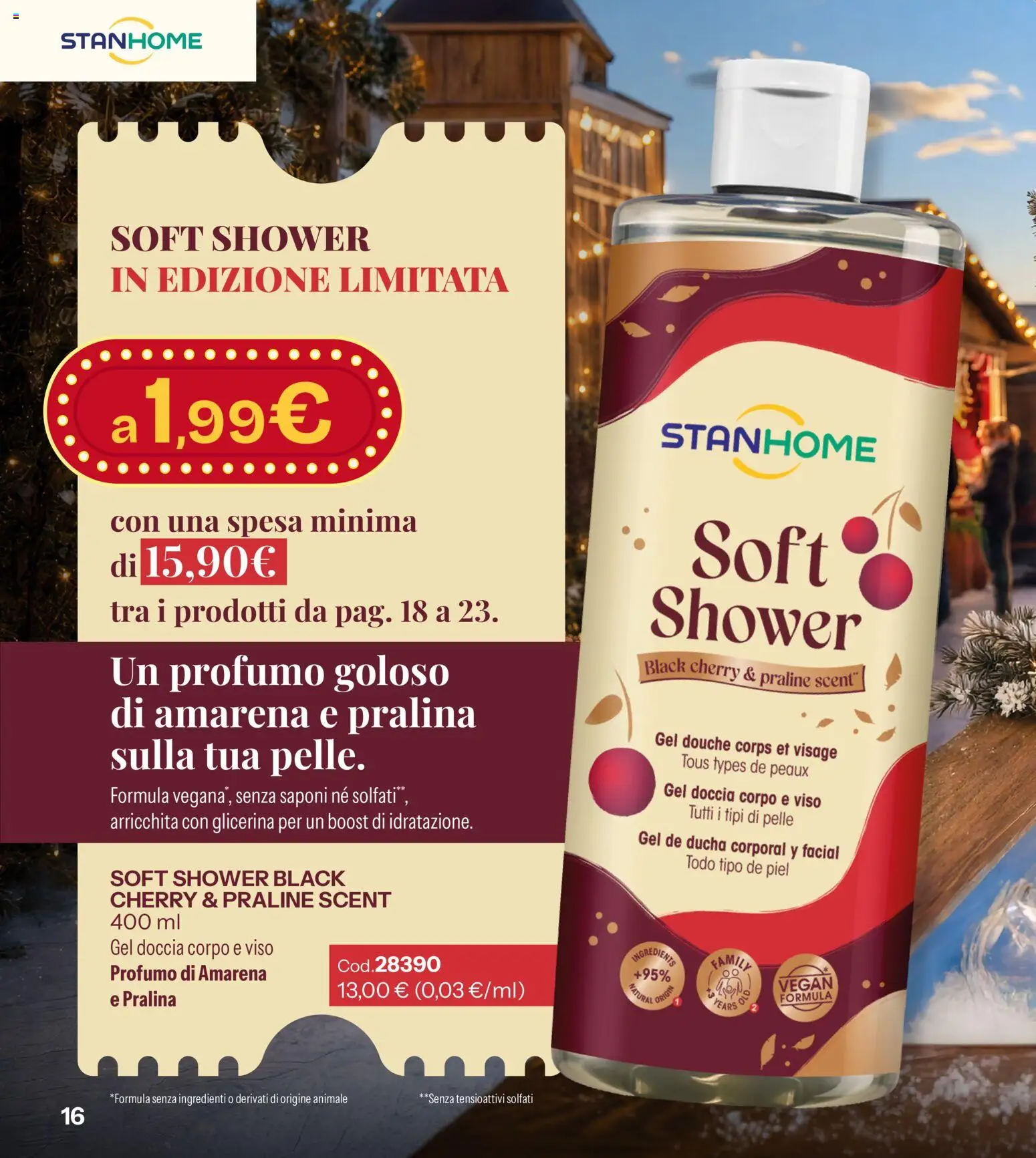 Anteprima dell'opuscolo Catalogo Stanhome Natale dal negozio Stanhome valido da 27/10/2026 - Vegan, Profumo, Doccia, Amarena, Ingredienti, Gel doccia