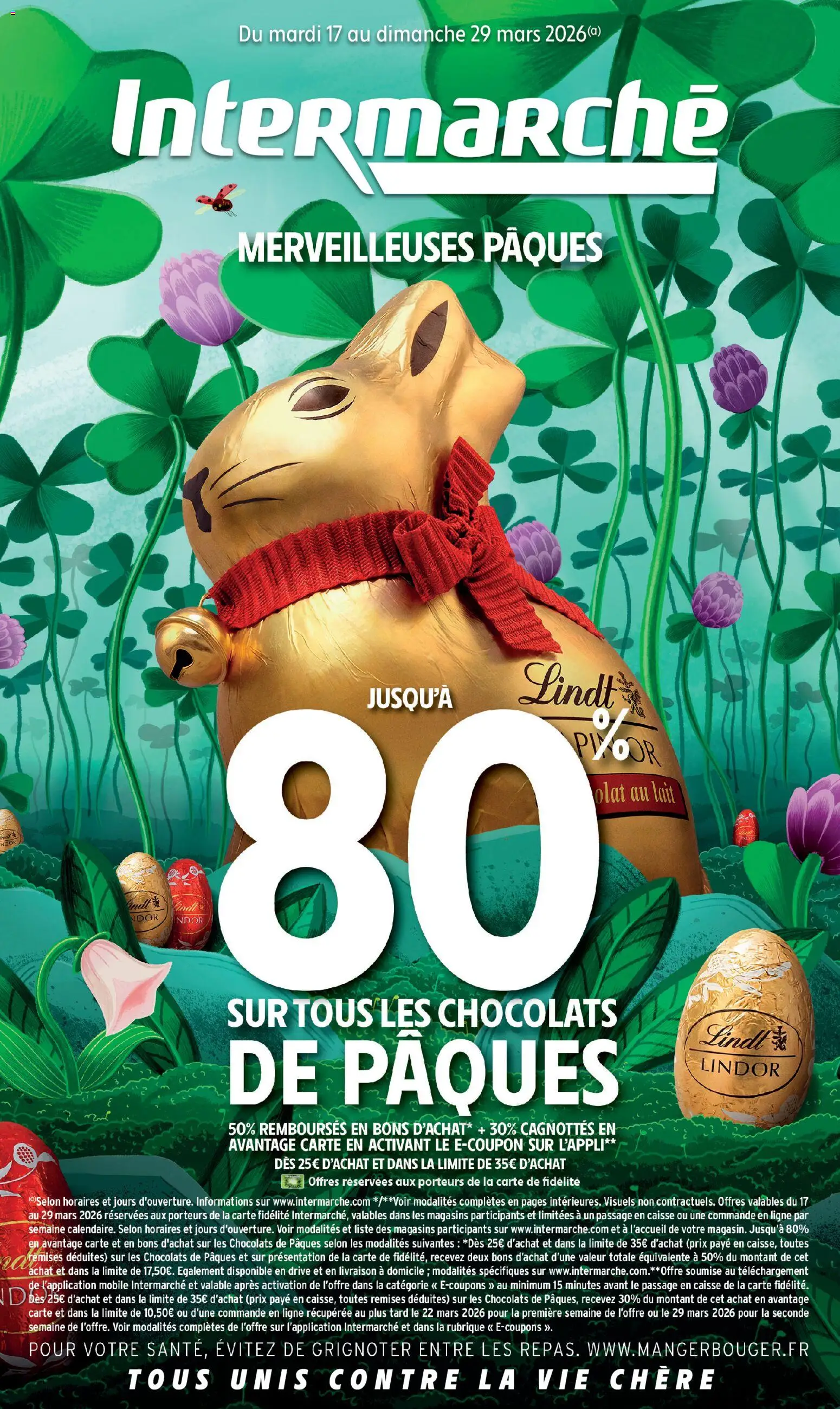 Prévisualisation de Intermarché - Merveilleuses Pâques du magasin Intermarché formulaire valide 17/03/2026 - Lindt, Lait, Chocolats de Pâques, Lindor
