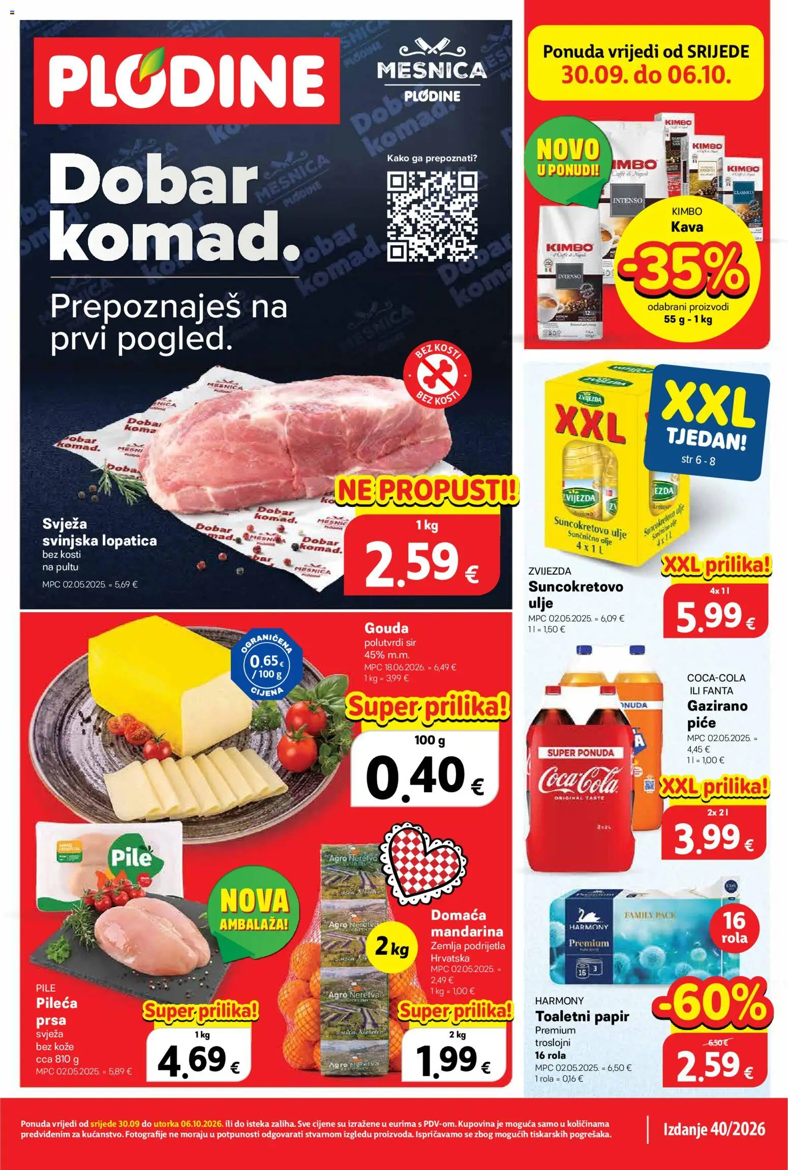 Pregled letka Plodine Katalog trgovine Plodine vrijedi od 30.09.2026