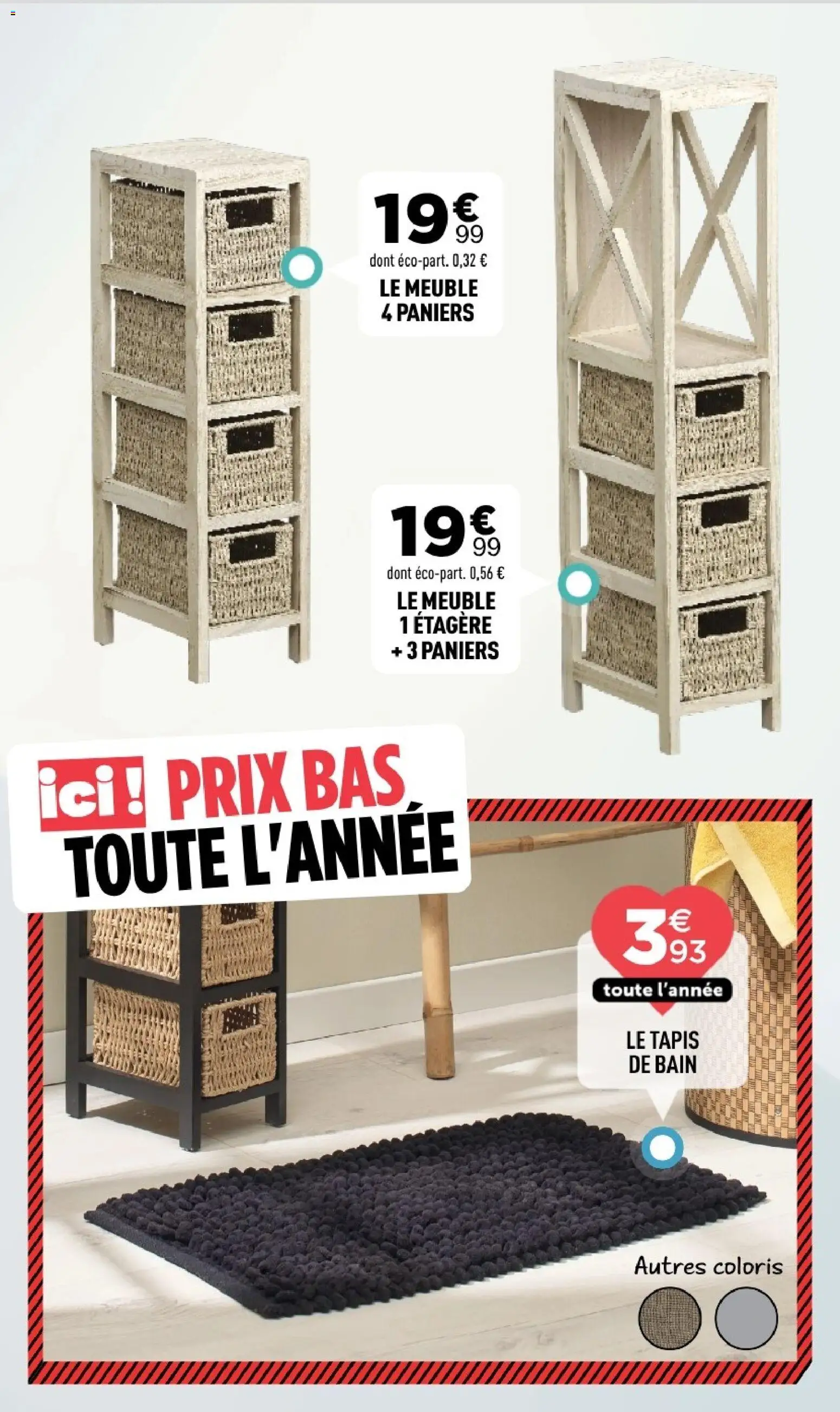 Prévisualisation de Centrakor catalogue du magasin Centrakor formulaire valide 19/10/2026 - Meuble, Tapis, Étagère, Tapis de bain