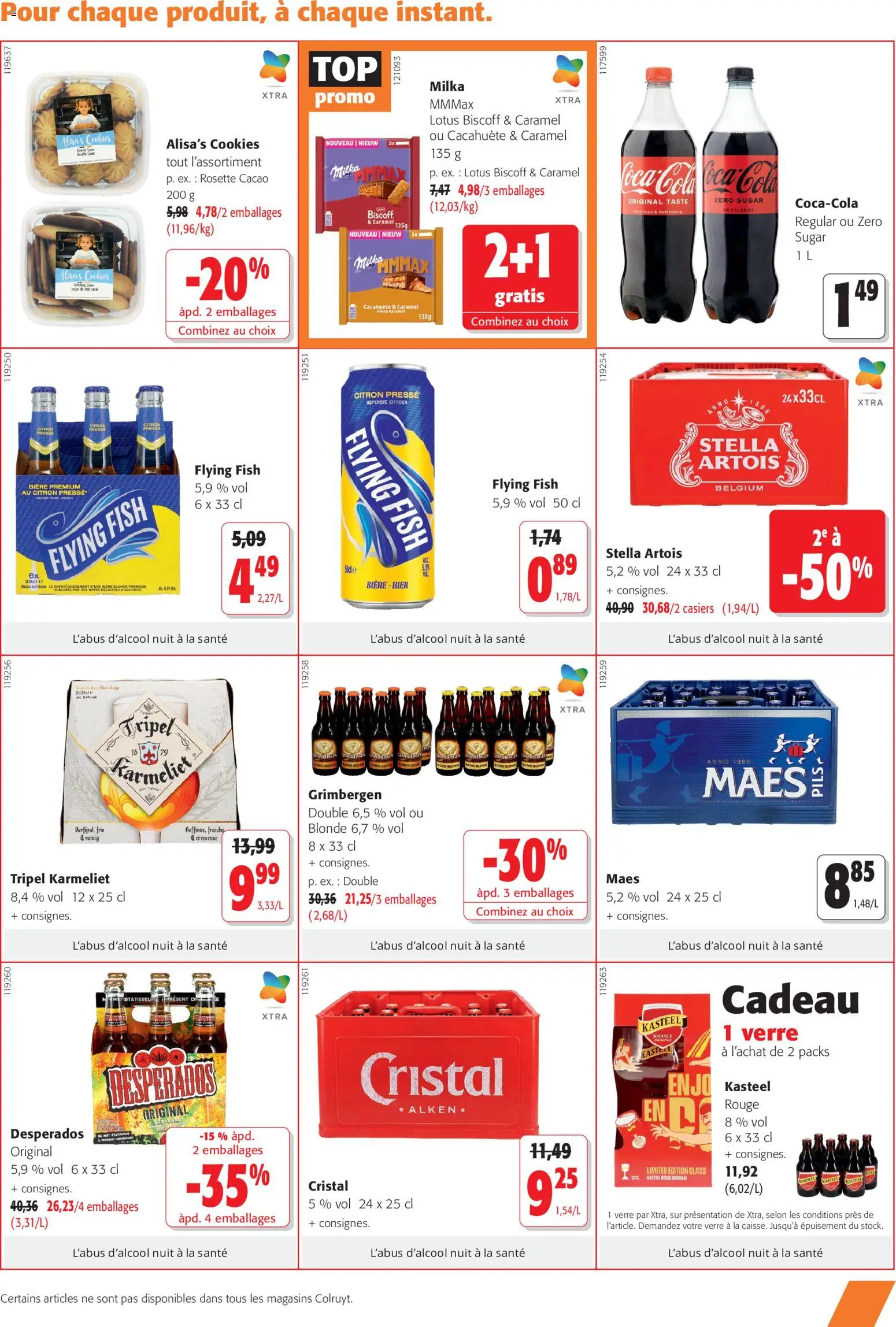 Prévisualisation de Colruyt Toutes les offres du magasin Colruyt formulaire valide 23/09/2026 - Cookies, Bière, Lotus, Coca cola, Desperados, Citron, Coca, Cacao