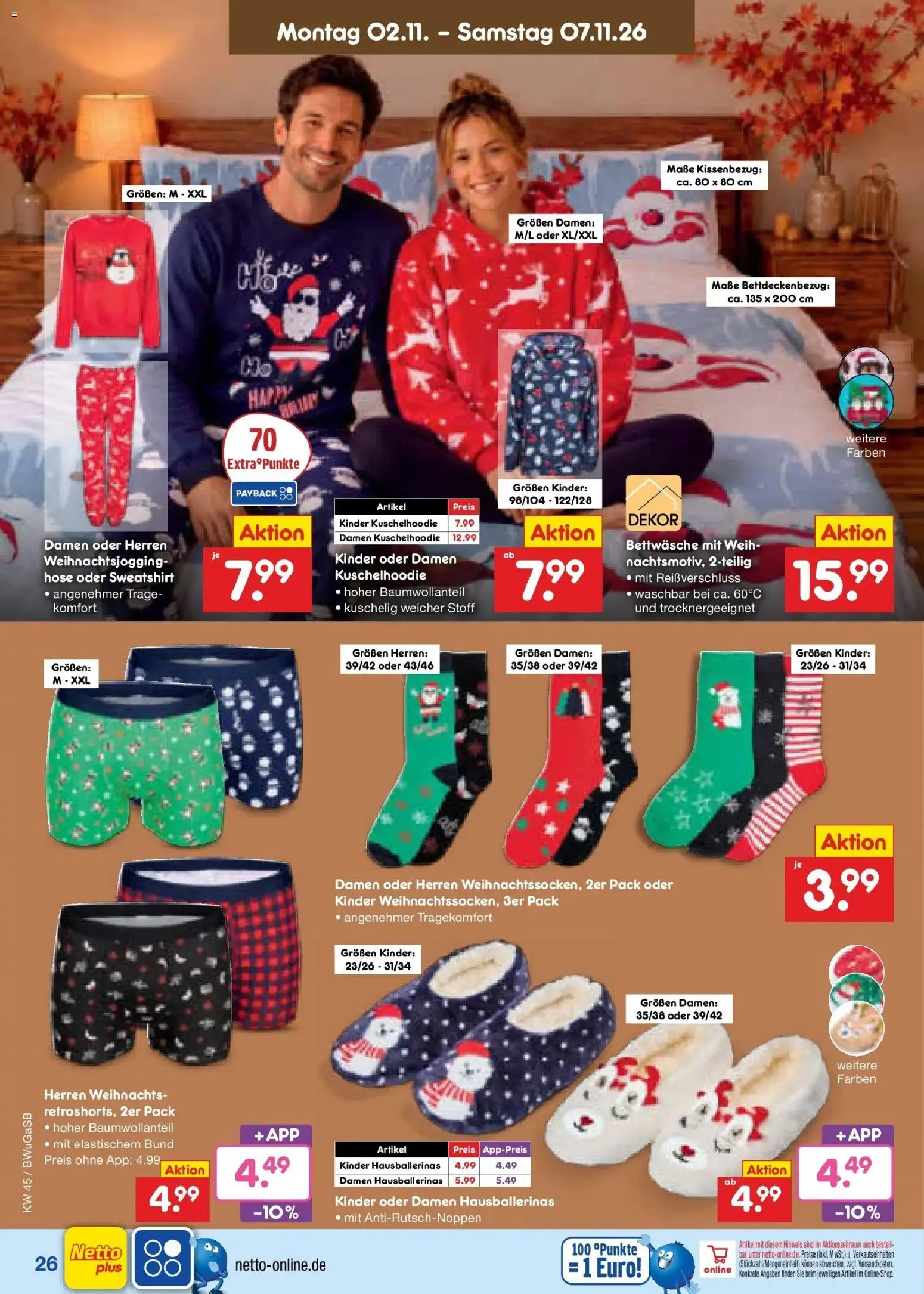 Vorschau von dem Prospekt des Geschäftes Netto Marken-Discount, gültig ab dem 02.11.2026 - Bettwäsche, Sweatshirt, Hose