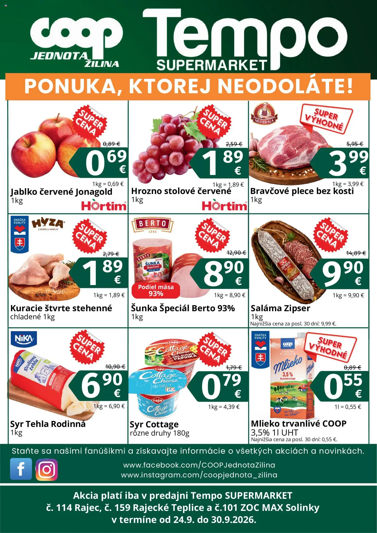 Náhľad COOP Jednota letáku platného od 24.09.2026