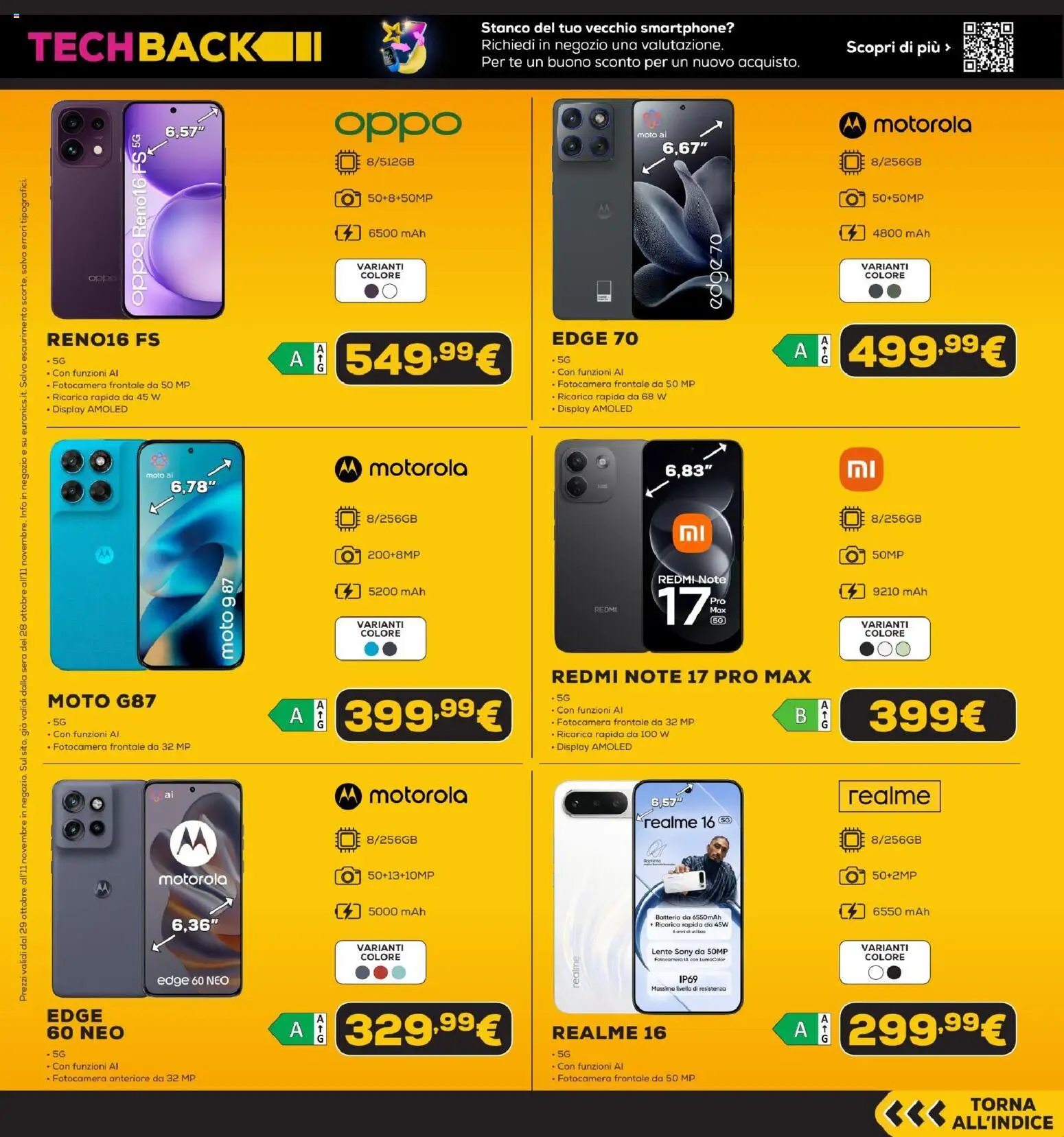 Anteprima dell'opuscolo Euronics Black Friday dal negozio Euronics valido da 29/10/2026 - Smartphone, Batteria, Fotocamera, Tè