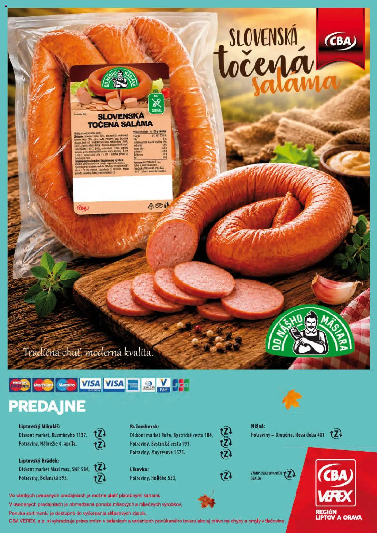 Náhľad CBA Verex letáku platného od 01.10.2026