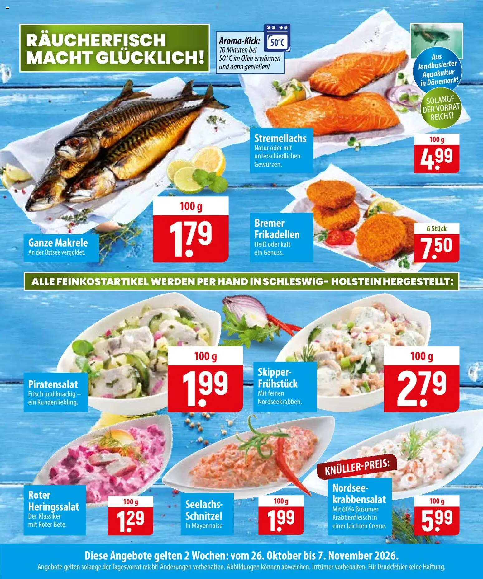 Vorschau von dem Prospekt des Geschäftes Famila, gültig ab dem 26.10.2026 - Schnitzel, Ofen, Mayonnaise, Makrele