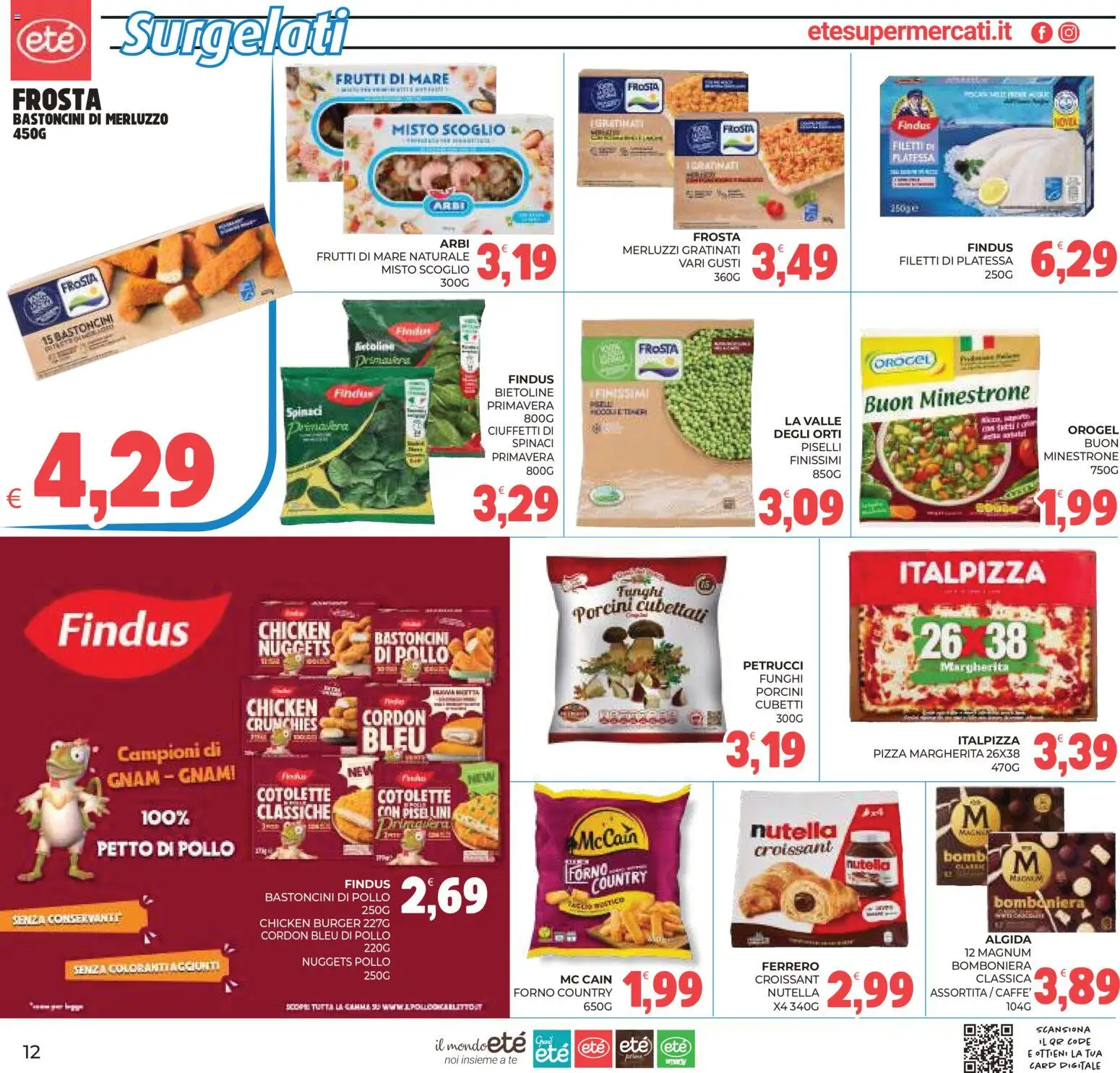 Anteprima dell'opuscolo Eté volantino dal negozio Eté valido da 23/10/2026 - Nutella, Merluzzo, Petto di Pollo, Nuggets, Minestrone, Magnum, Frutti di mare, Tè